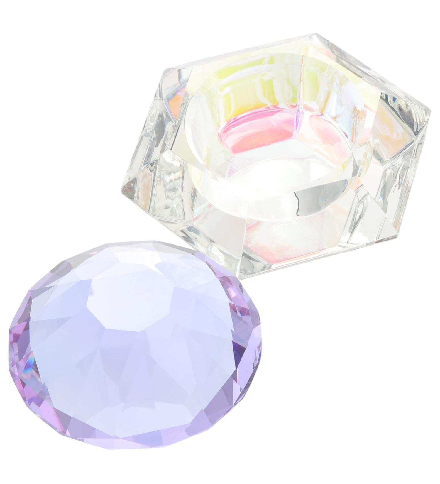 Healeved Glass Pen Cup Dazzle Nail Polish Manicure Nail Art Bowl Nail Glass Crystal Cup Mini Glass Nail Cup Nail Art Dappen Dish Dappen Jar Clear Nail Polish Holder Mini Nail Powder Liquid 7x7cm As Shown - Buy Online on GoSupps.com