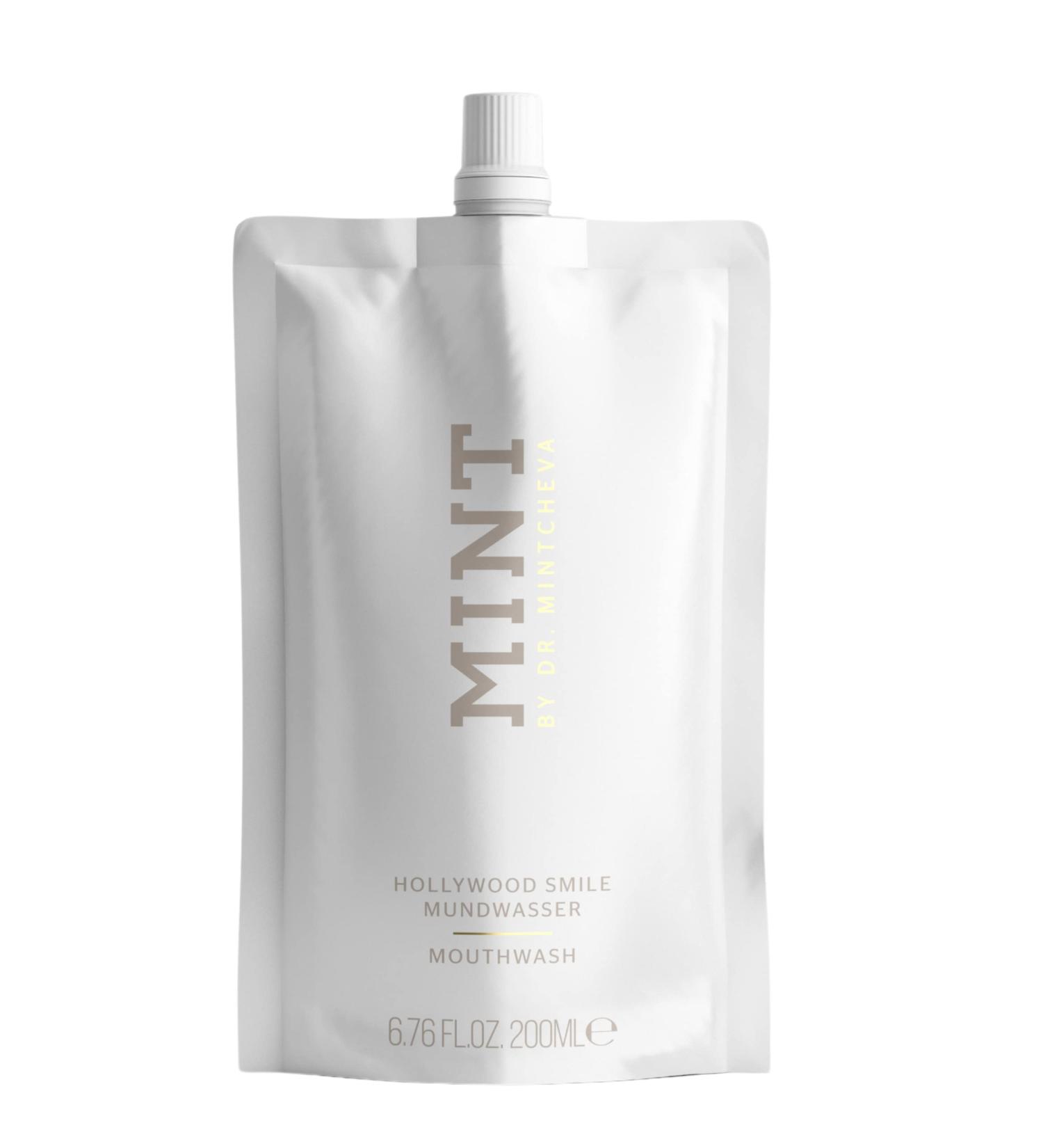 Mint Hollywood Smile Mouthwash Refill 2-Phase Whitening Formula with Hydrogen Peroxide 0 1% & Sodium Polyphosphate Alcohol-Free Vegan 6.76 fl oz - Buy Online on GoSupps.com