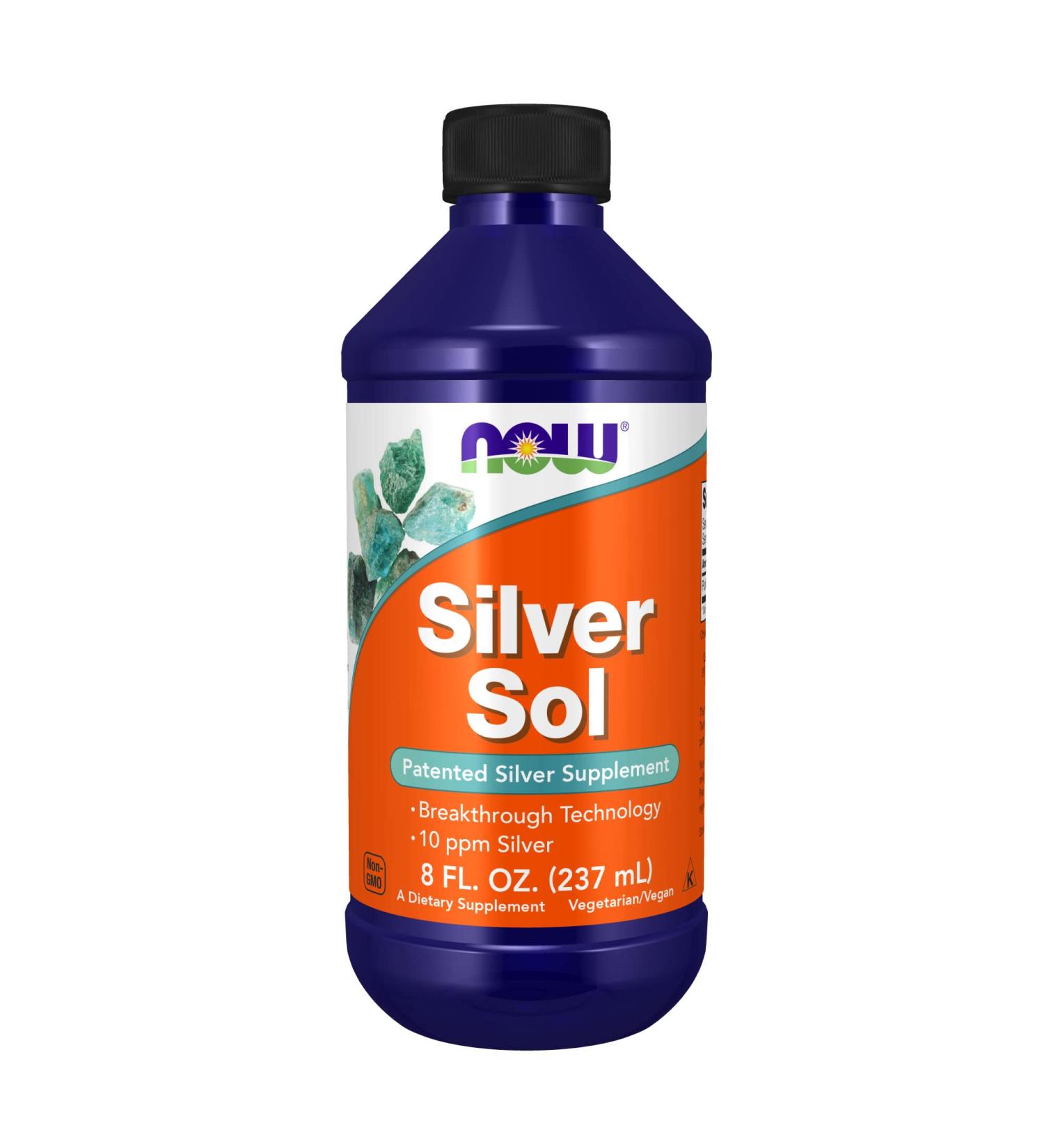 Now Foods Silver Sol 8 fl oz - Immune Support & Antimicrobial Liquid - Buy Online on GoSupps.com
