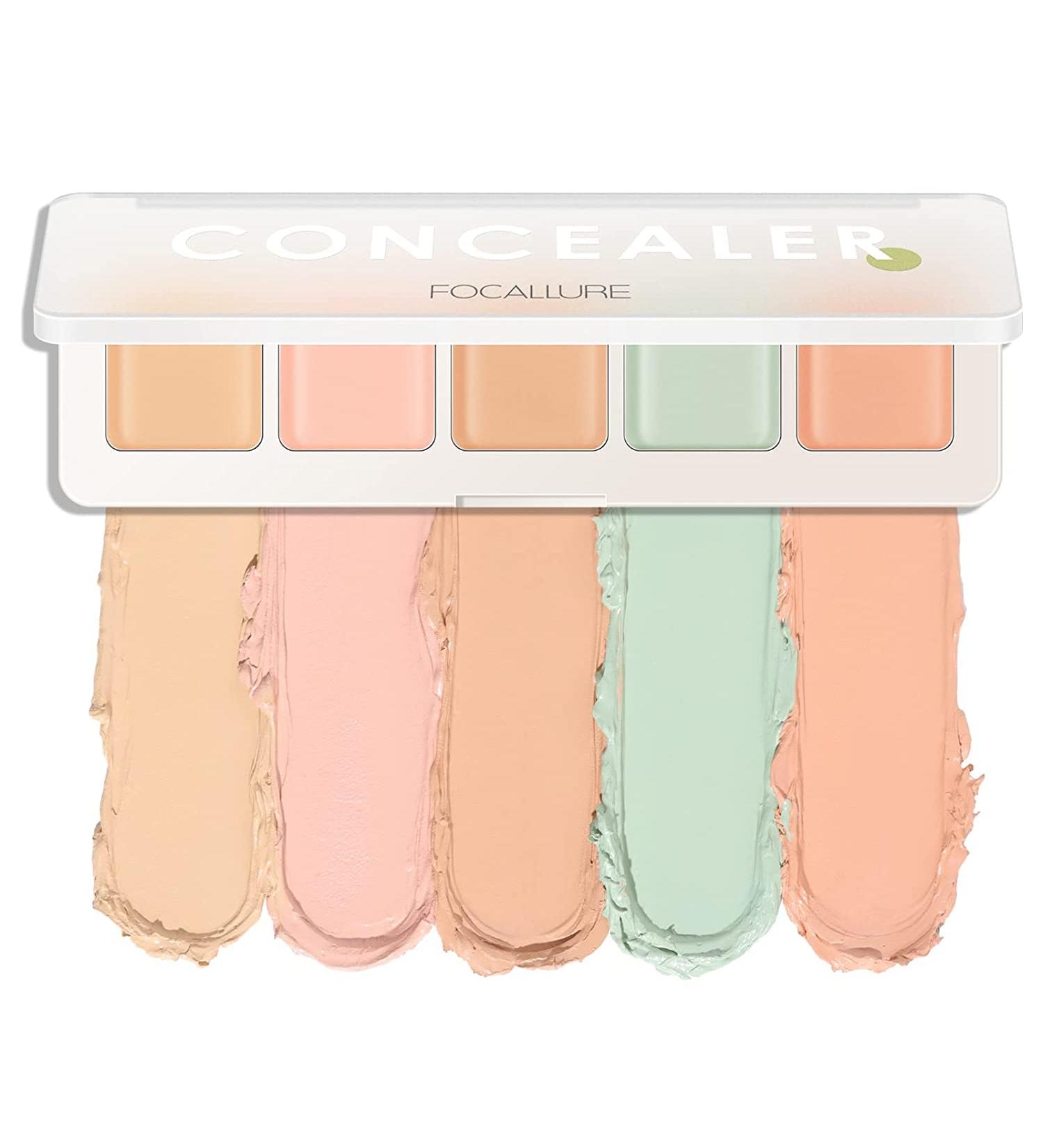 Color Correcting Concealer Palette 5 in 1 Colors Corrector Palette Face Contouring Highlighter Pallete Cream Concealer for Camouflages Imperfections and Contour Makeup (concealer palette) - Buy Online on GoSupps.com