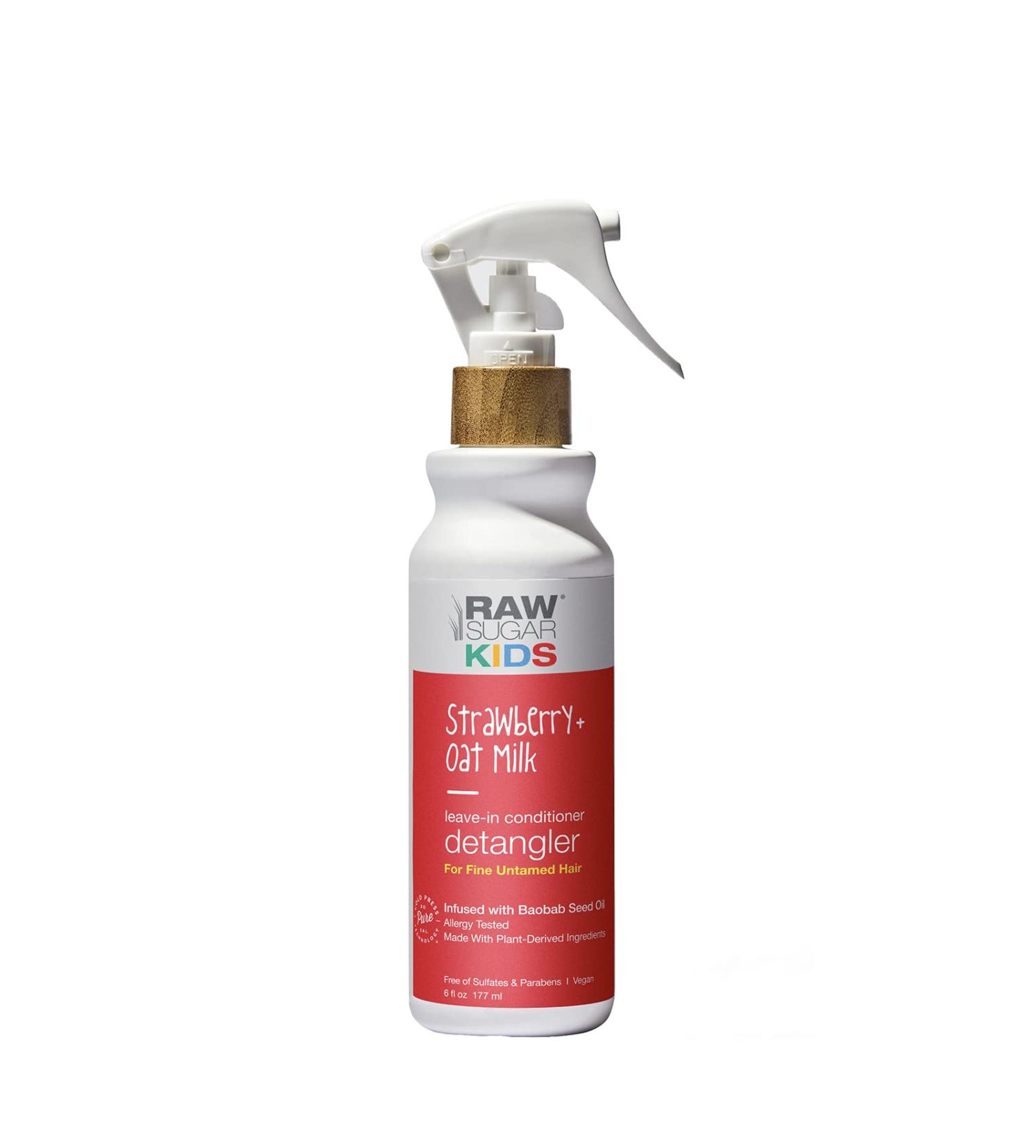 RAW SUGAR Kids Detangler | Strawberry + Oat Milk | 6 fl oz - Natural Hair Care for Tangles & Frizz | International Shipping - Buy Online on GoSupps.com