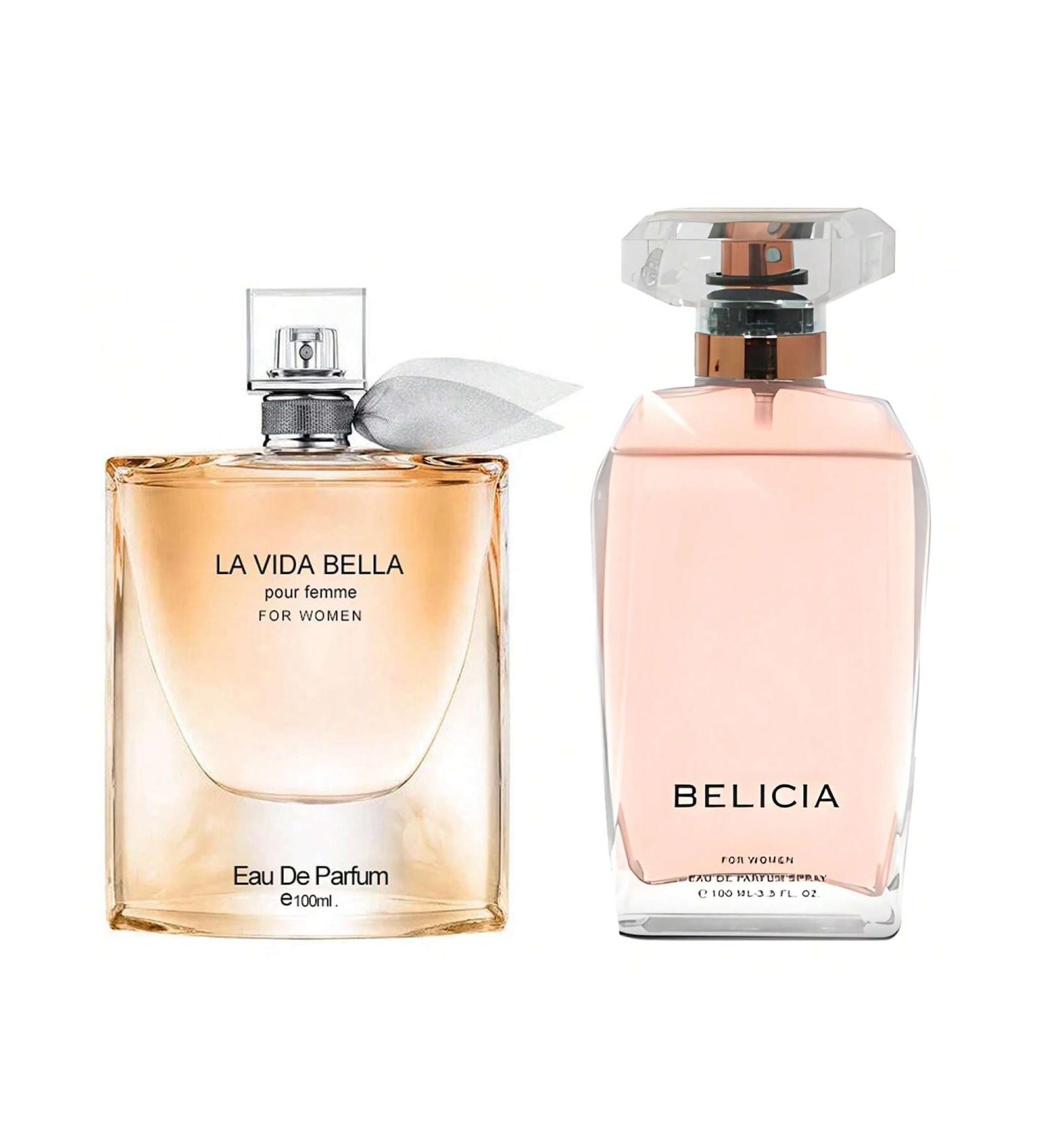 Women's Perfume La Vida Bella& Belicia Combo Set Eau De Parfum Long Lasting Fragrance 3.4 Fl Oz Spray Each for Daily Used la vida bella&Belicia - Buy Online on GoSupps.com