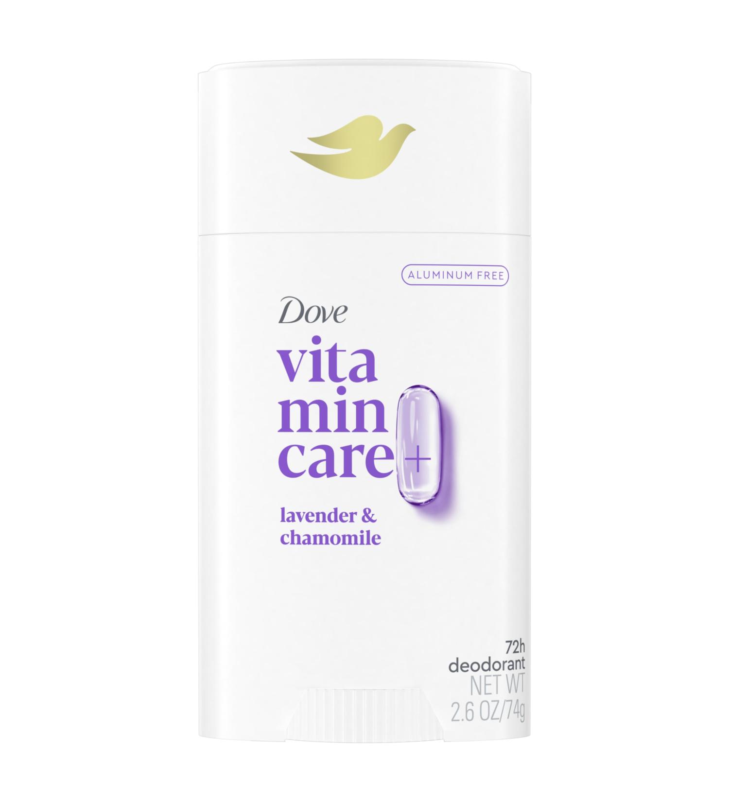 Dove VitaminCare+ Aluminum Free Deodorant Stick for 72H Odor Protection Lavender & Chamomile Breathable Deodorant for Women 2.6 oz Lavender + Chamomile 2.6 Ounce (Pack of 1) - Buy Online on GoSupps.com