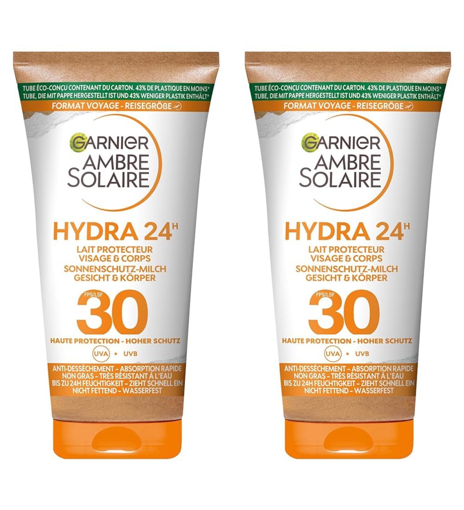 Garnier Ambre Solaire Sunscreen Moisturising Sun Protection Milk SPF 30ung (1 x 50 ml) (Pack of 2) 50 ml (Pack of 2)
