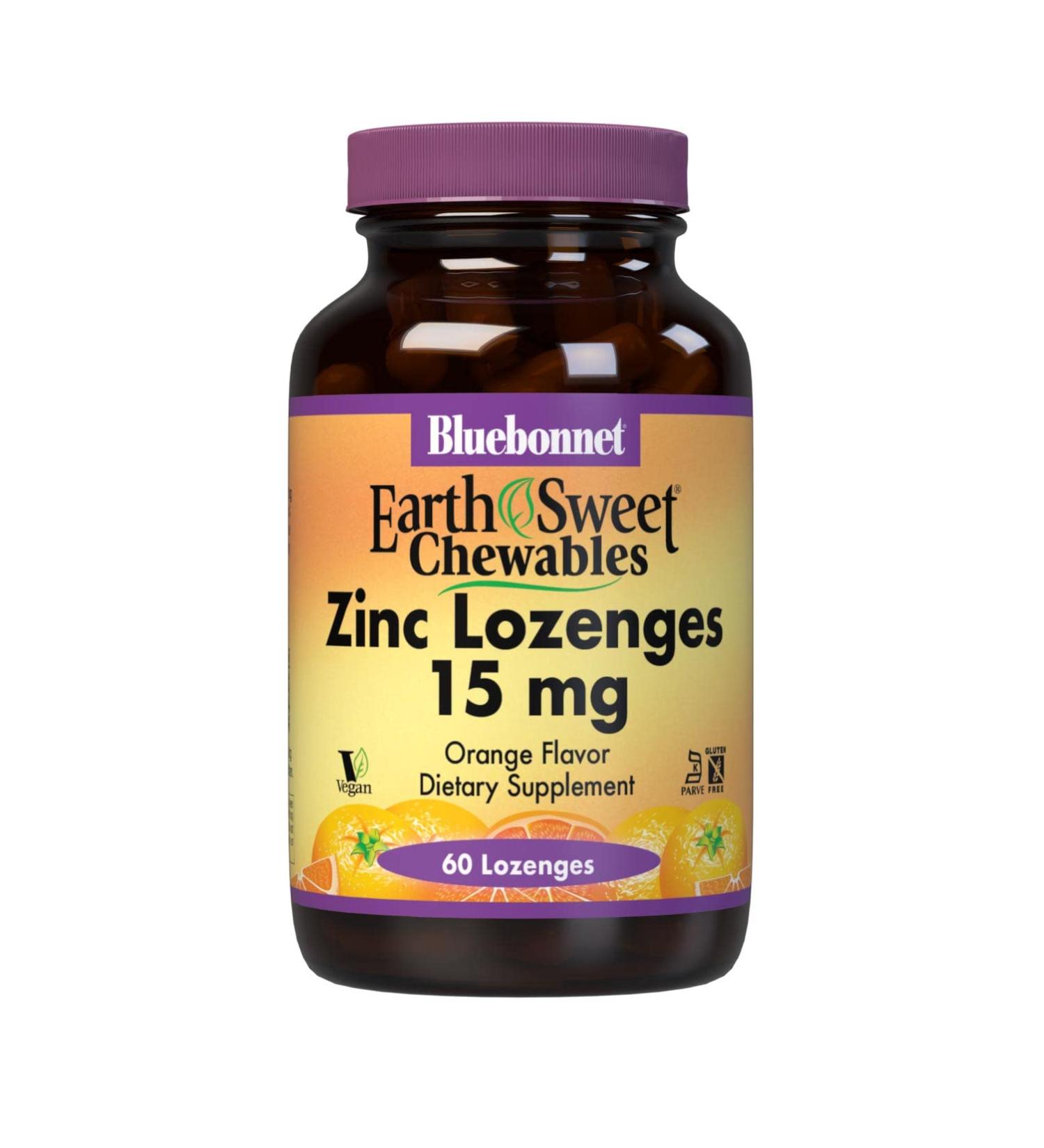 Bluebonnet EarthSweet Zinc Lozenges - Natural Orange Flavor, 15mg, 60 Count - Buy Online on GoSupps.com