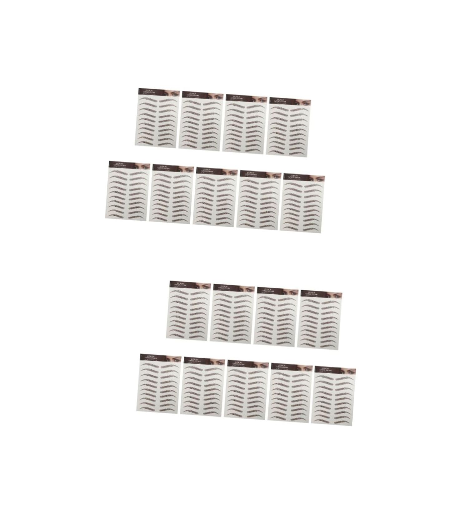 Baluue 18 Sheets Waterproof Eyebrow Stickers Fake Eyebrow Stickers Eyebrow Makeup Sticker Artificial Brown - Buy Online on GoSupps.com