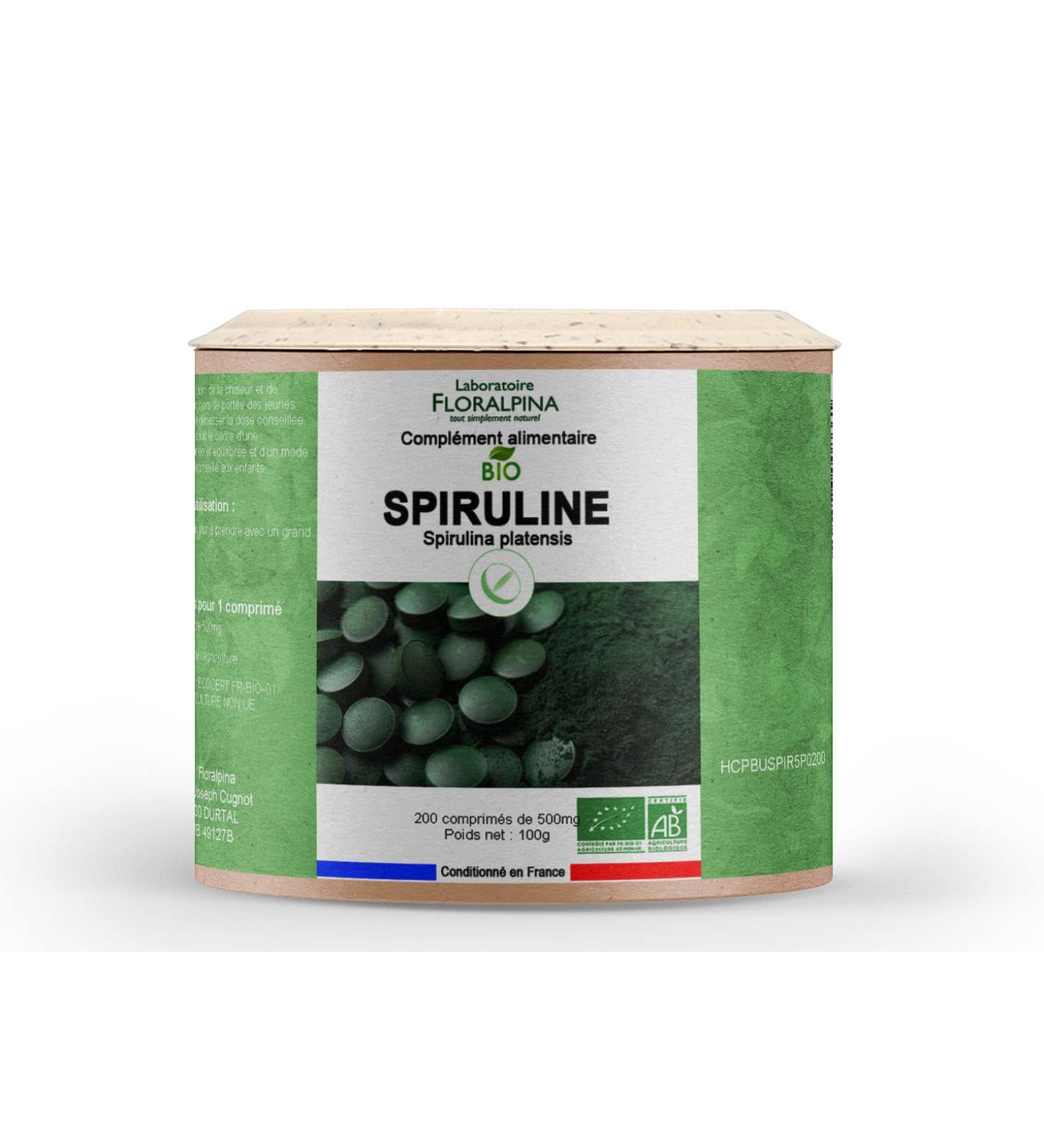 Spirulina BIO tablets 500mg - fight against temporary fatigue - excellent source of iron (200 tablets)