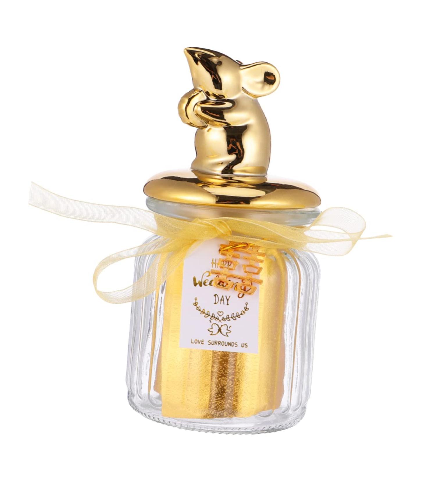 Ciieeo 1pc Box Glass Candy Box Gift Jar Gilded - Buy Online on GoSupps.com