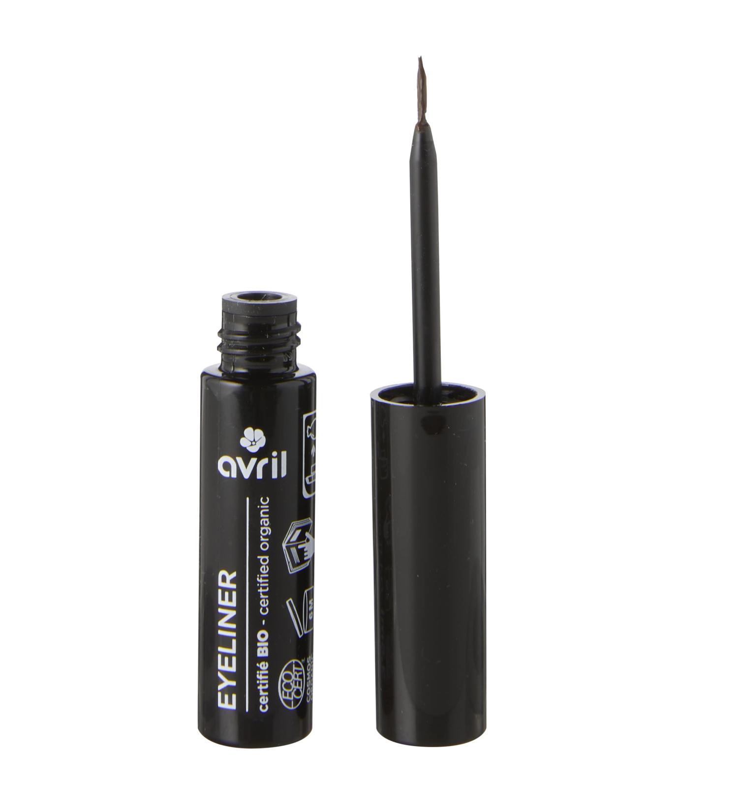 Avril - Organic Eyeliner - Ultra Fine Brush, Precise Application - Fluid Texture - 98% Natural Origin - Certified Organic Cosmo