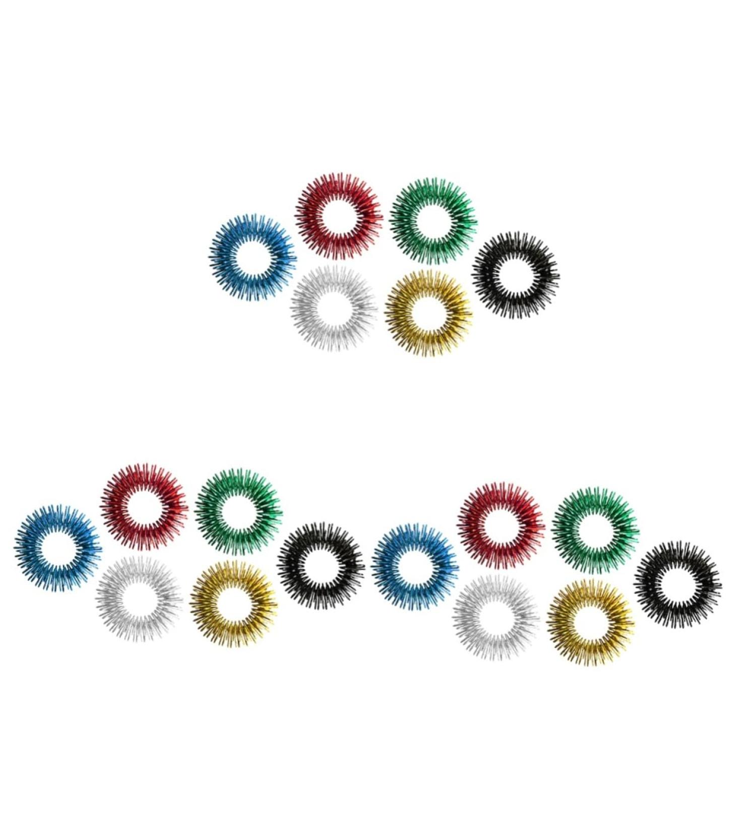 Gatuida 18 Mini Spiked Finger Rings - Quiet Acupressure Toys for Kids | Ideal for Elementary School & Stress Relief - Buy Online on GoSupps.com