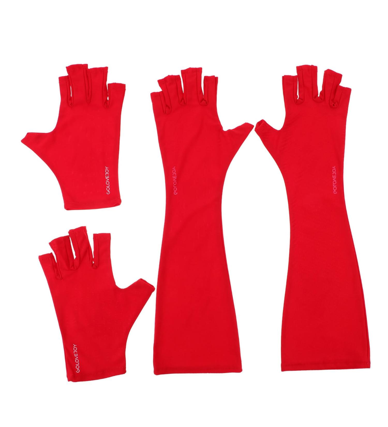 Mikinona 2 Pairs Nail Gloves Fingerless Gloves Prevention Gloves Summer Outdoor Gloves Anti- Gloves Glove Nail Nail Art Protector LED Gloves Nail Glove Polyester Red - Buy Online on GoSupps.com