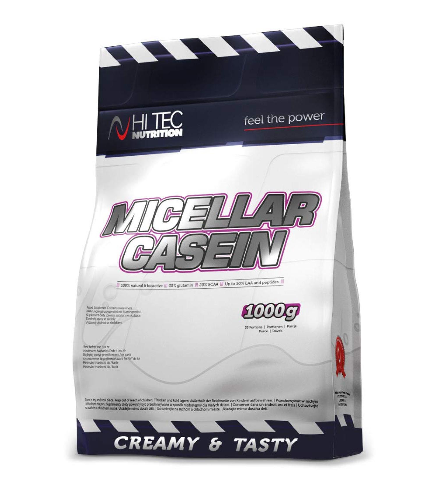 Hi Tec Nutrition Micellar Casein Protein Dietary Section - Extended Absorption Time of Protein Rich Nutrient With a creamy texture - 1000g vanilla 33 serving
