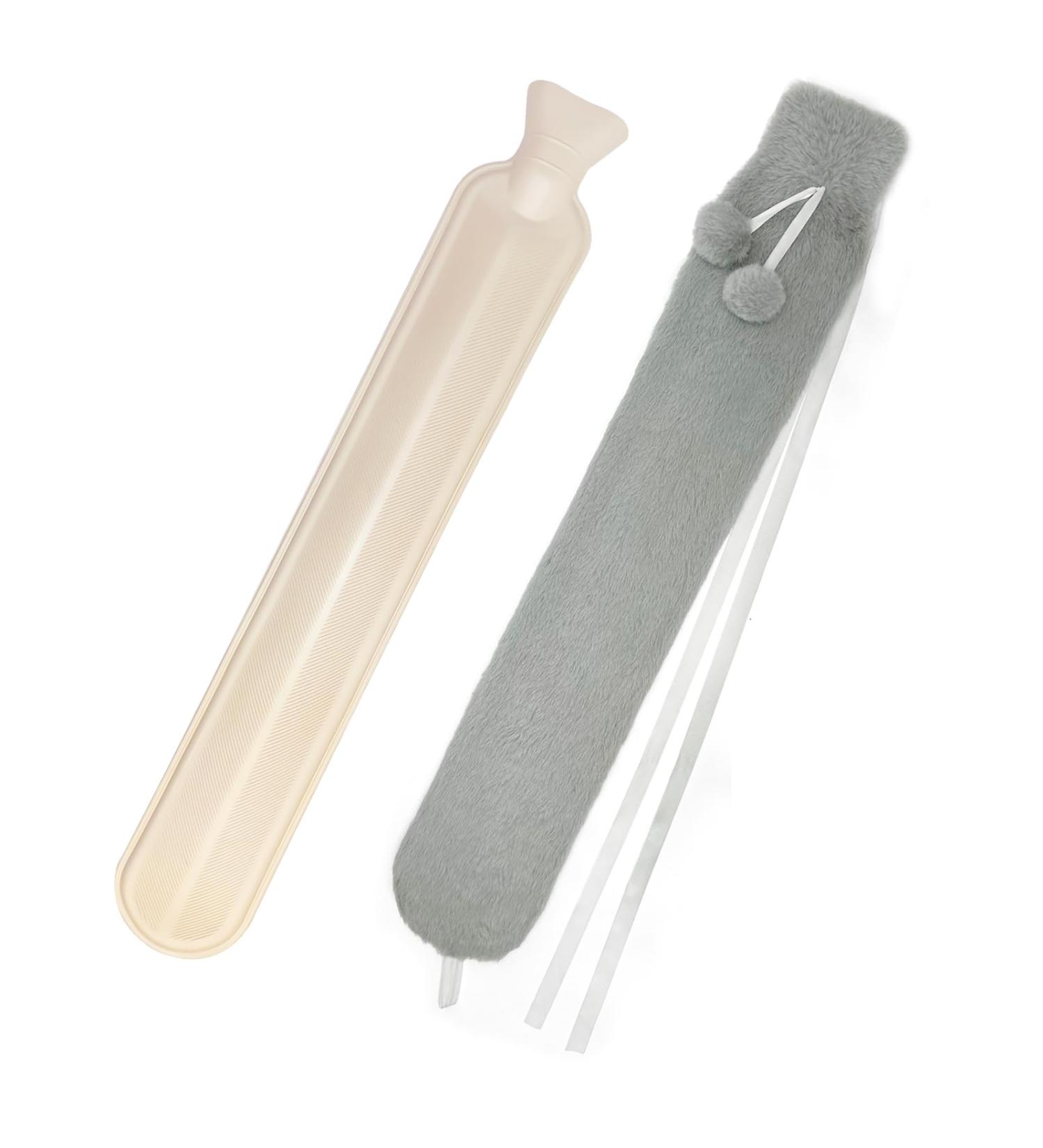 2L Rubber Long Hot Water Bottle with Plush Cover 73cm Wearable Extra Long Bag for Pain Relief - Buy Online on GoSupps.com