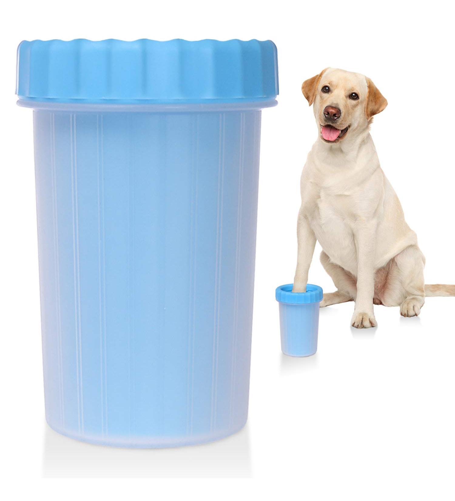 Dog Paw Cleaner Cup | Portable Silicone Paw Washer Brush for Large Dogs | Pet Grooming and Gifts for Dog Owners - Blue - Buy Online on GoSupps.com