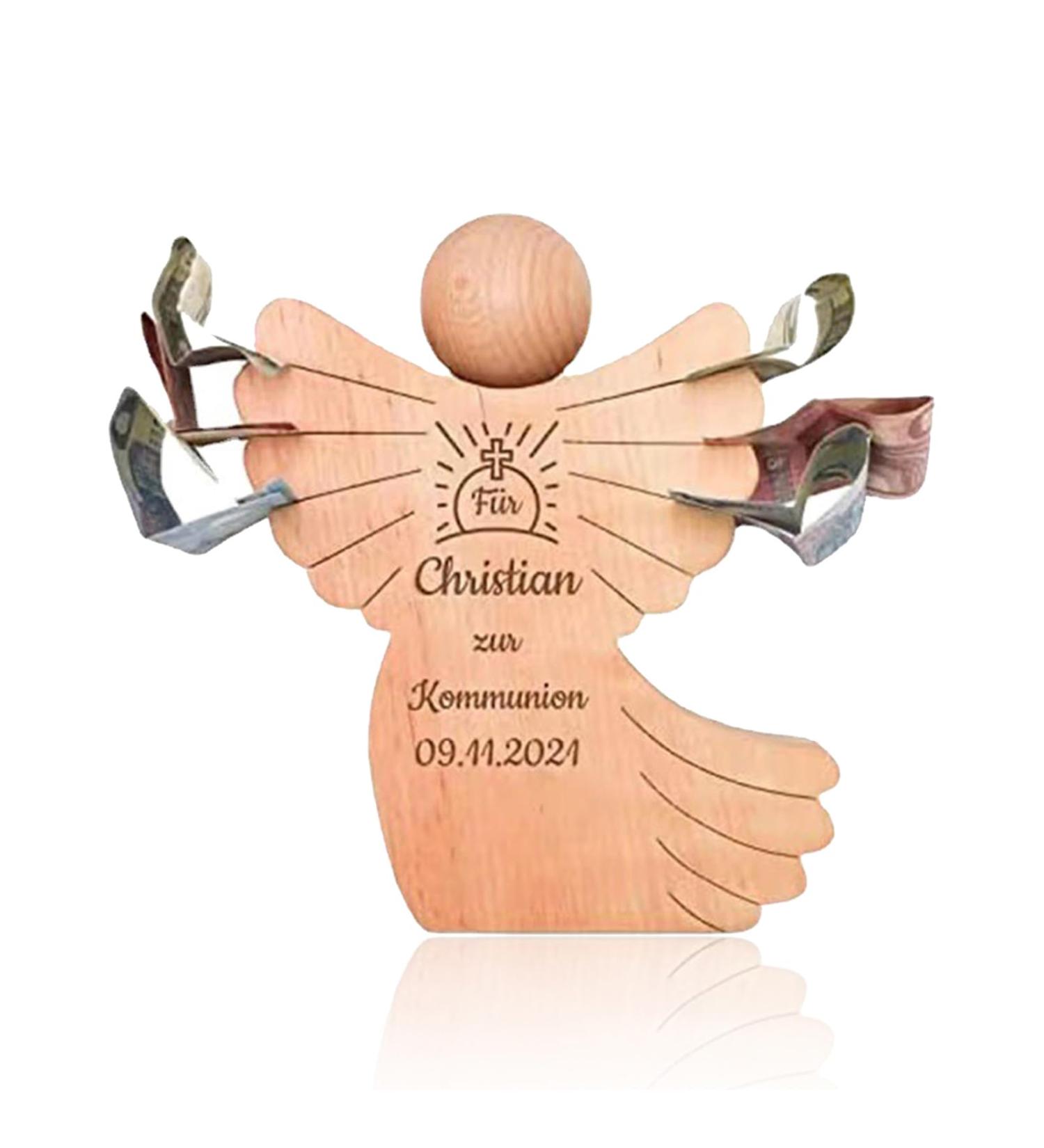 Cimvidi Holzengel | Engraved Wooden Angel Gifts for Baptism & Communion - Perfect for Boys & Girls - Buy Online on GoSupps.com