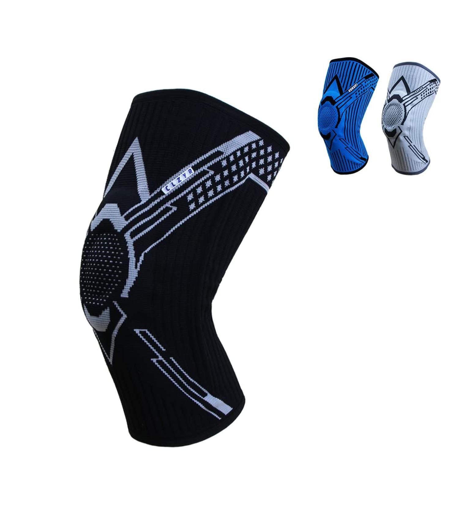 CLZYR Knee Compression Sleeve with Gel Pad & Stabilizers for Knee Pain Relief - Medium Black - Buy Online on GoSupps.com