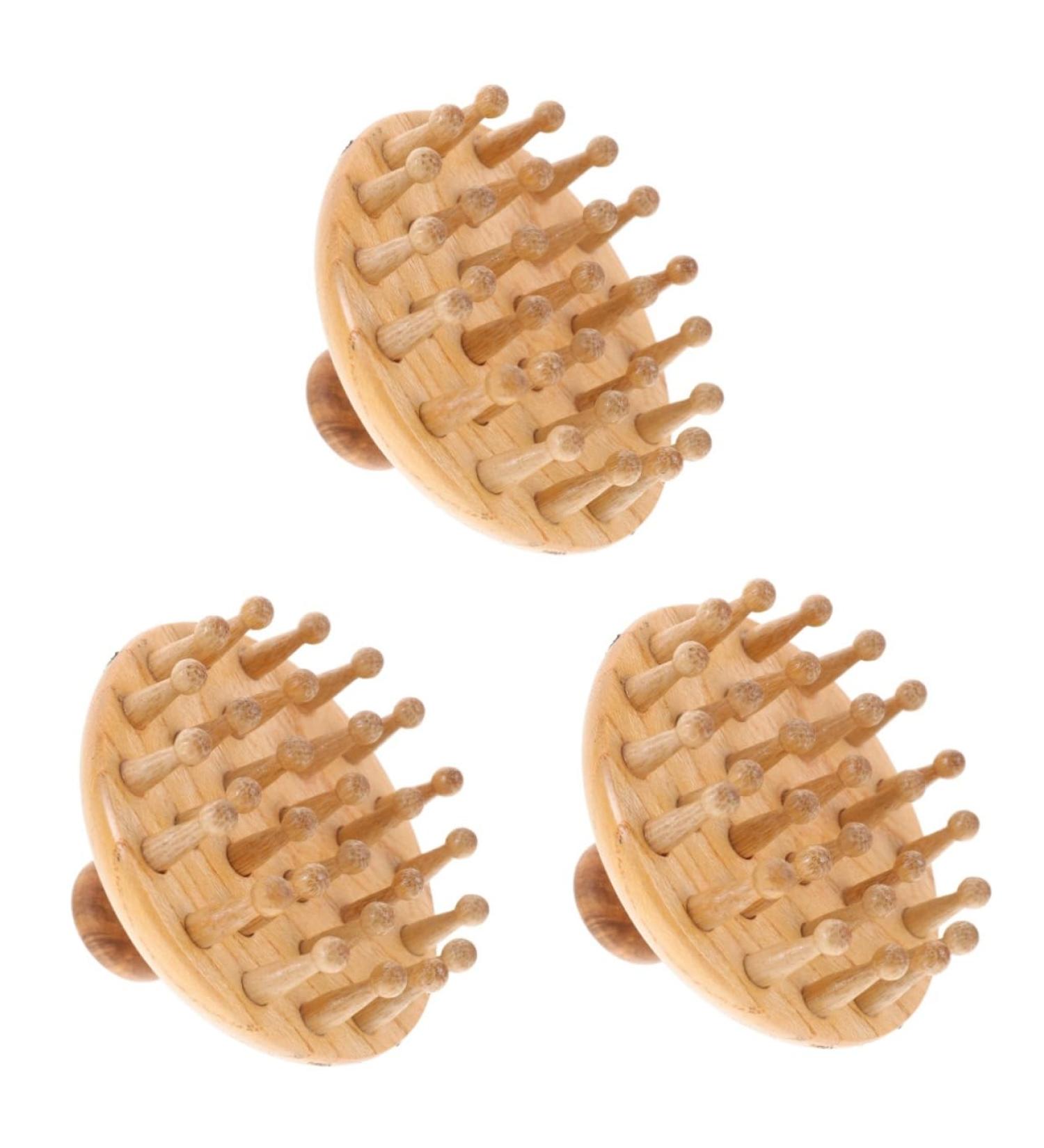 Healvian 3ST Massage Comb - Portable Wooden Shampoo Brush for Professional Hair Care | Comfortable Hand Massage Hairbrush - Buy Online on GoSupps.com