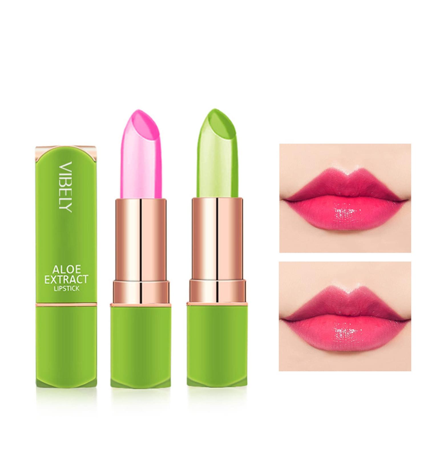 XINGXYUEL 2PCS Aloe Vera Lipstick Set - Long Lasting Moisturizing Color Changing Lip Balm for Women - Buy Online on GoSupps.com