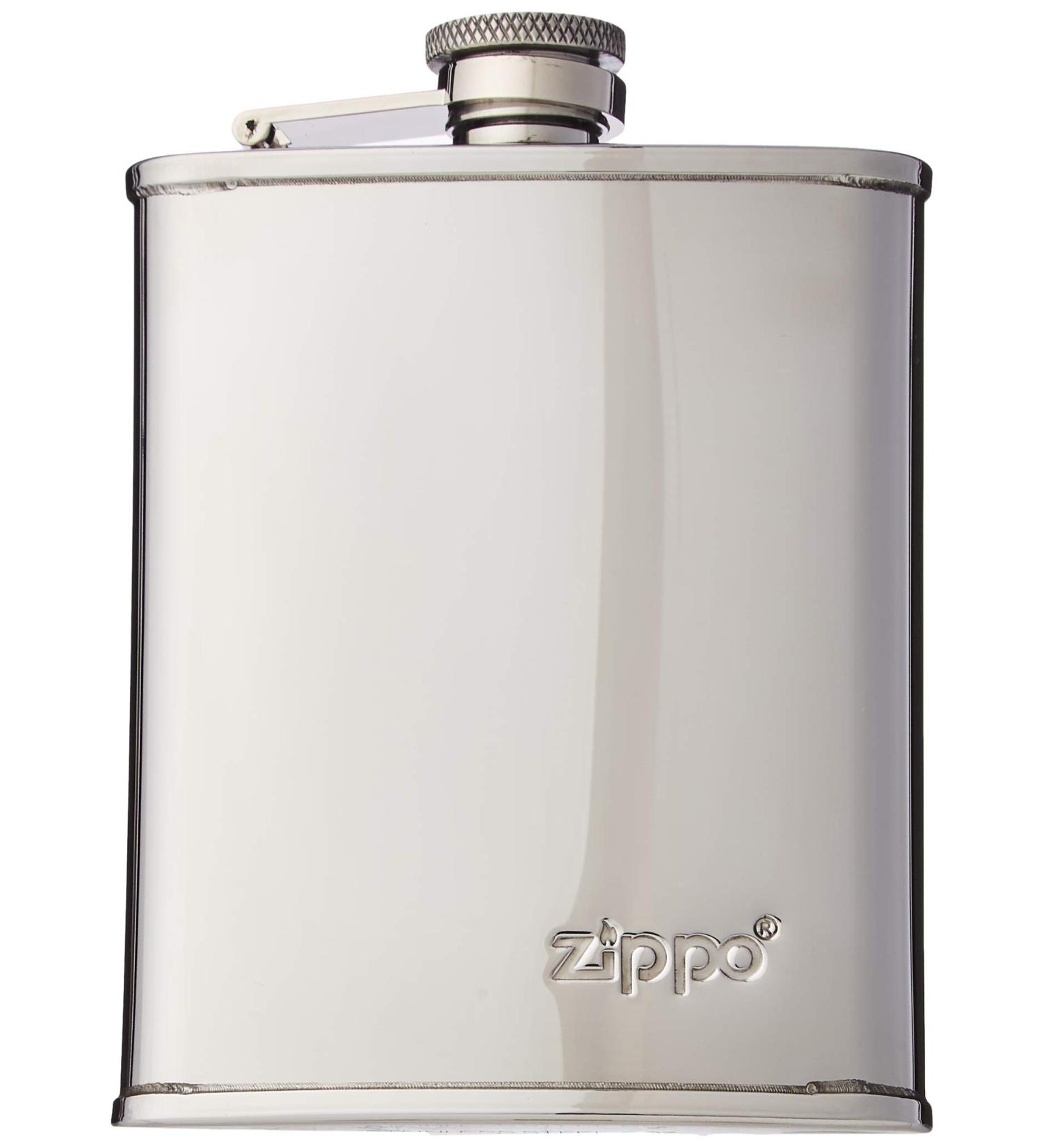 Buy Zippo Men's Polished Silver Hip Flask | Premium Stainless Steel - Ideal for Gifting & Outdoor Use - Buy Online on GoSupps.com