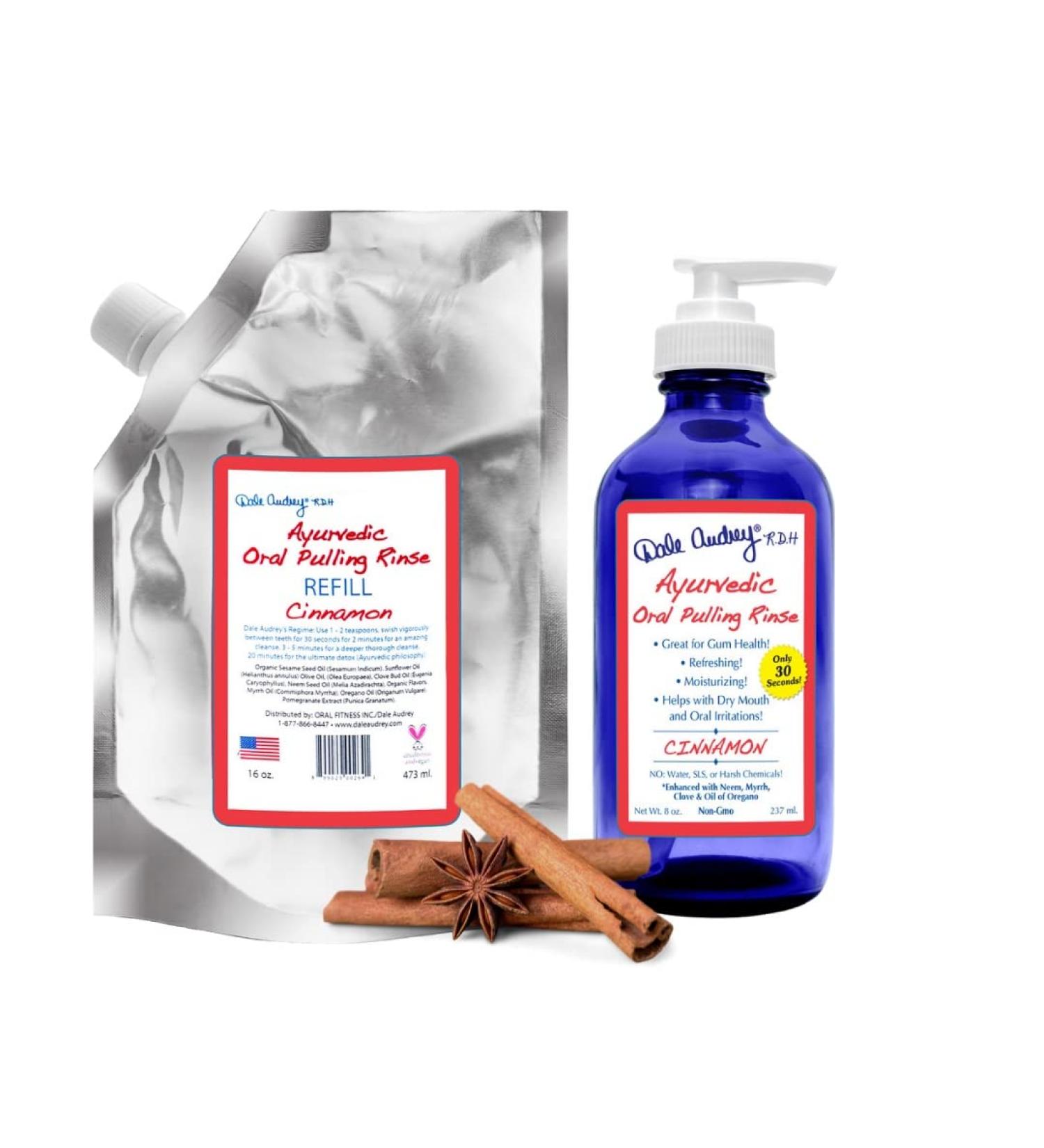Dale Audrey Cinnamon Oil Pulling Mouthwash | Organic Oral Rinse for Teeth & Gums | Whitens Teeth, Freshens Breath | Gluten Free - 16oz - Buy Online on GoSupps.com