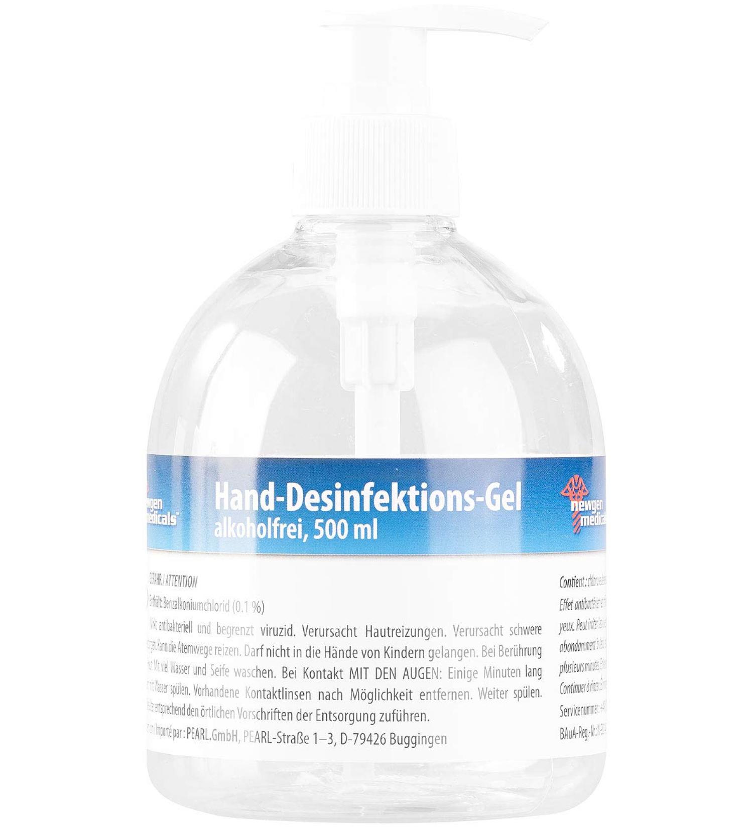 Newgen Medical Disinfection Gel - Non-Alcoholic Hand Sanitizer in 500ml Dispenser Bottle | International Shipping - Buy Online on GoSupps.com