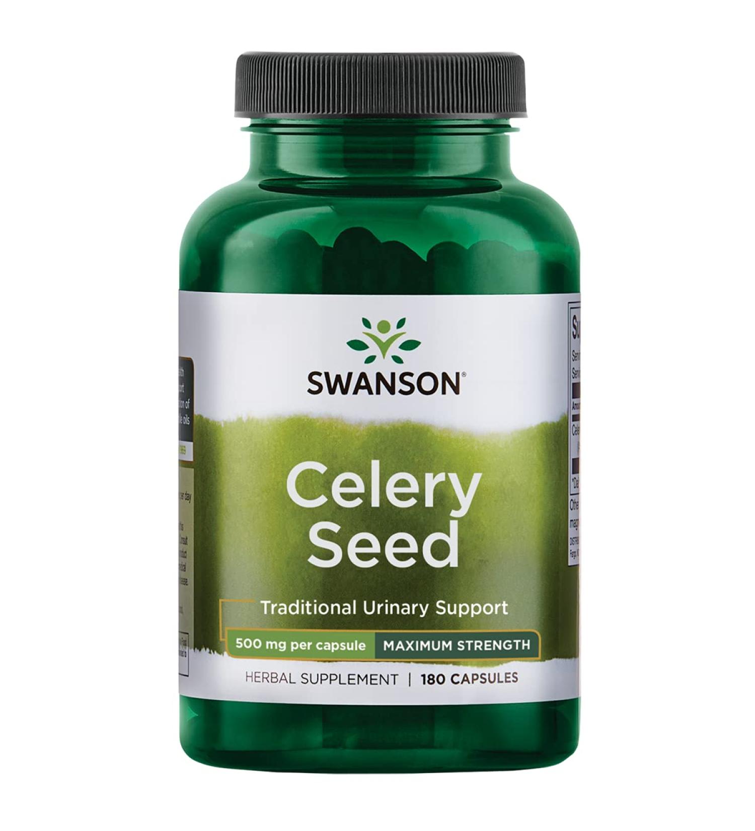 Swanson Celery Seed Extract 500mg 180 Capsules - Urinary Health & Antioxidant Support - Buy Online on GoSupps.com
