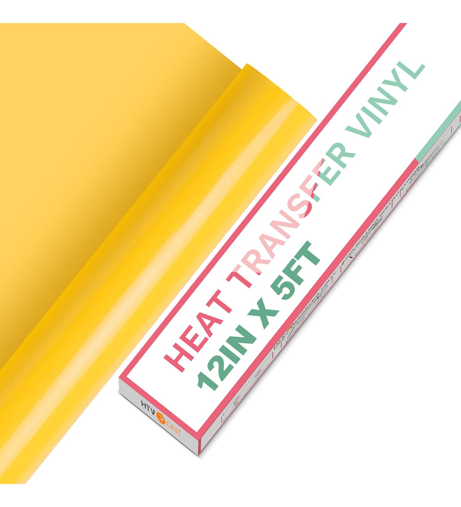 HTVRONT HTV Vinyl Rolls Heat Transfer Vinyl - 12 x 5ft Yellow HTV Vinyl for Shirts  Iron on Vinyl for All Cutter Machine - Easy to Cut & Weed for Heat Vinyl Design (Yellow) Yellow 12 x 5 FT Classic - Buy Online on GoSupps.com