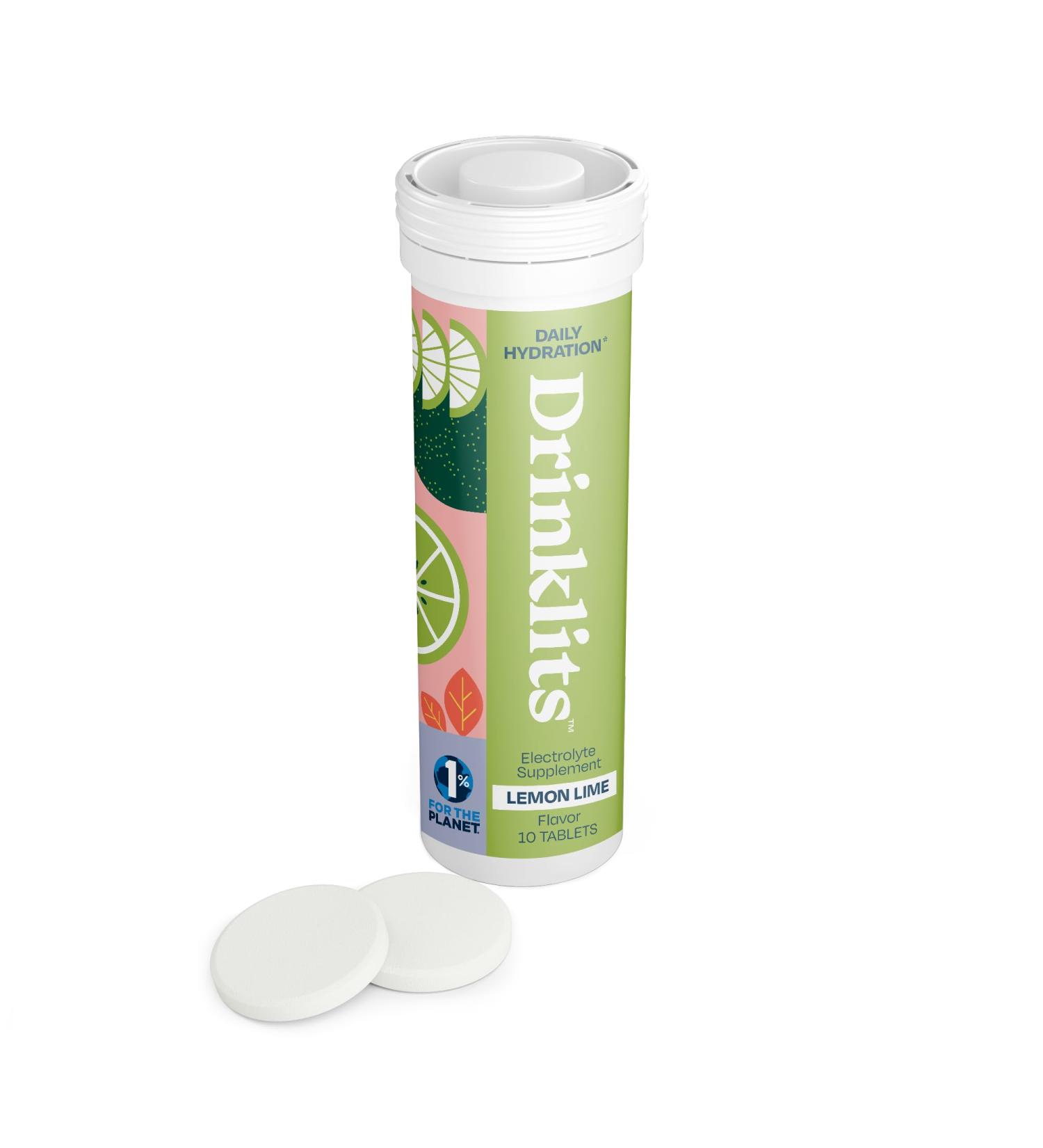 Buy Drinklits Lemon Lime Electrolyte Tablets | Natural Flavor Sugar-Free Hydration | 10 Tablets per Tube - International Shipping Available - Buy Online on GoSupps.com