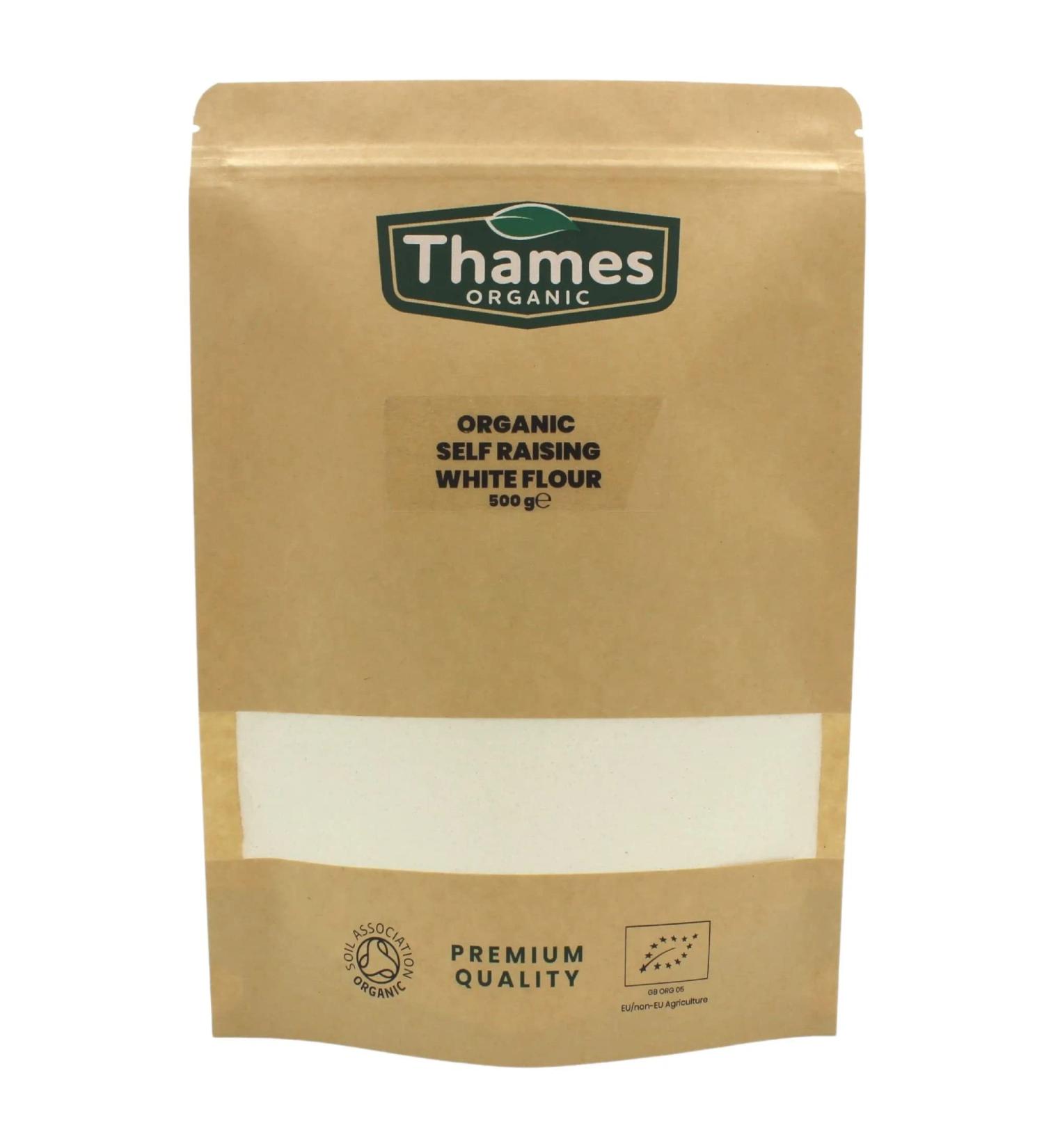 Thames Organic Self Raising White Flour 500g - Unbleached High Protein for Baking Cakes, Bread & Pastries - Buy Online on GoSupps.com