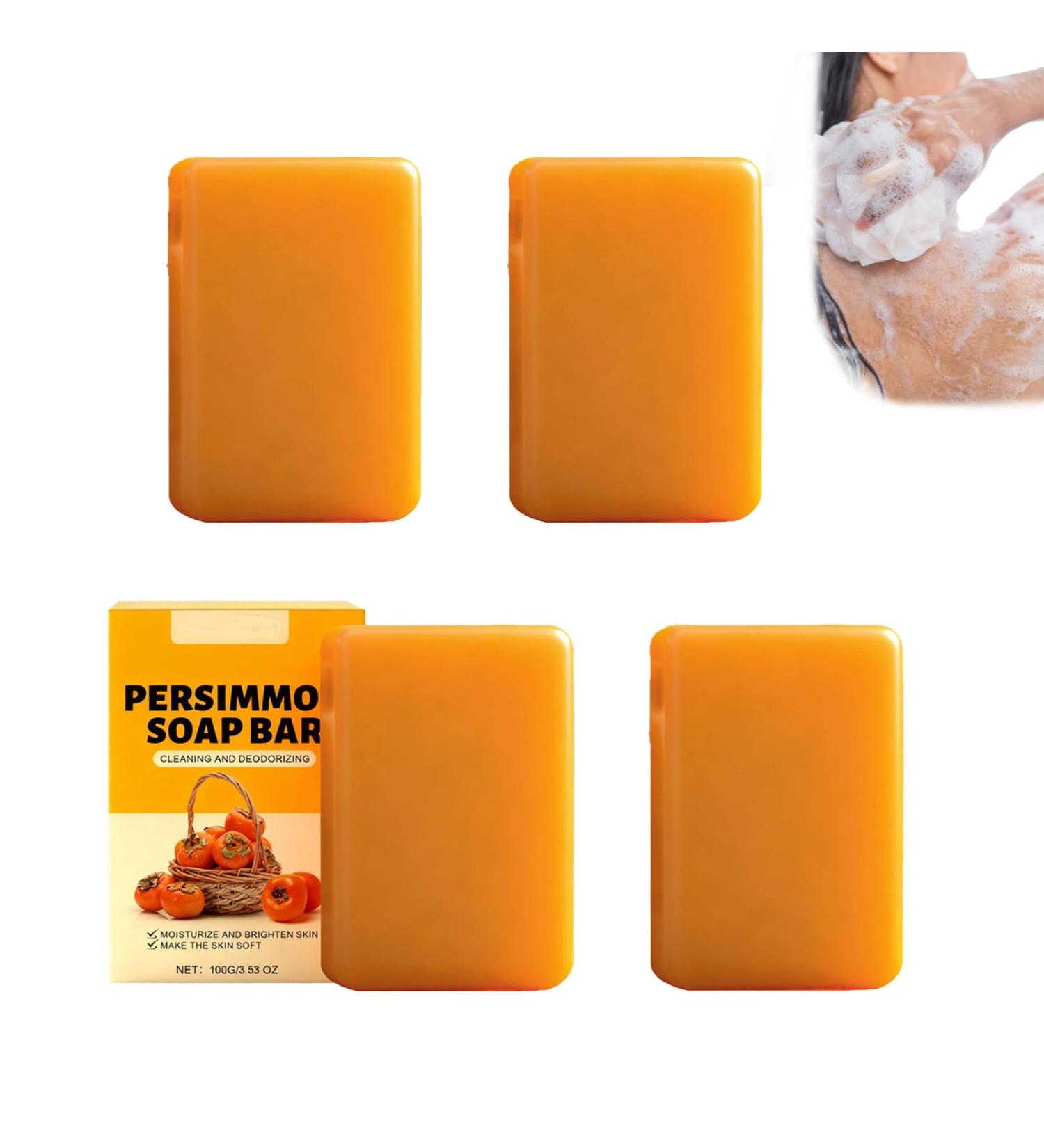  ZLHHRZJX Solid persimmon soap for body odor organic shower soap for women and men solid persimmon cleansing shower gel herbal soap bar and cleanser multi-purpose shower gel (4 PCS) - Buy Online on GoSupps.com