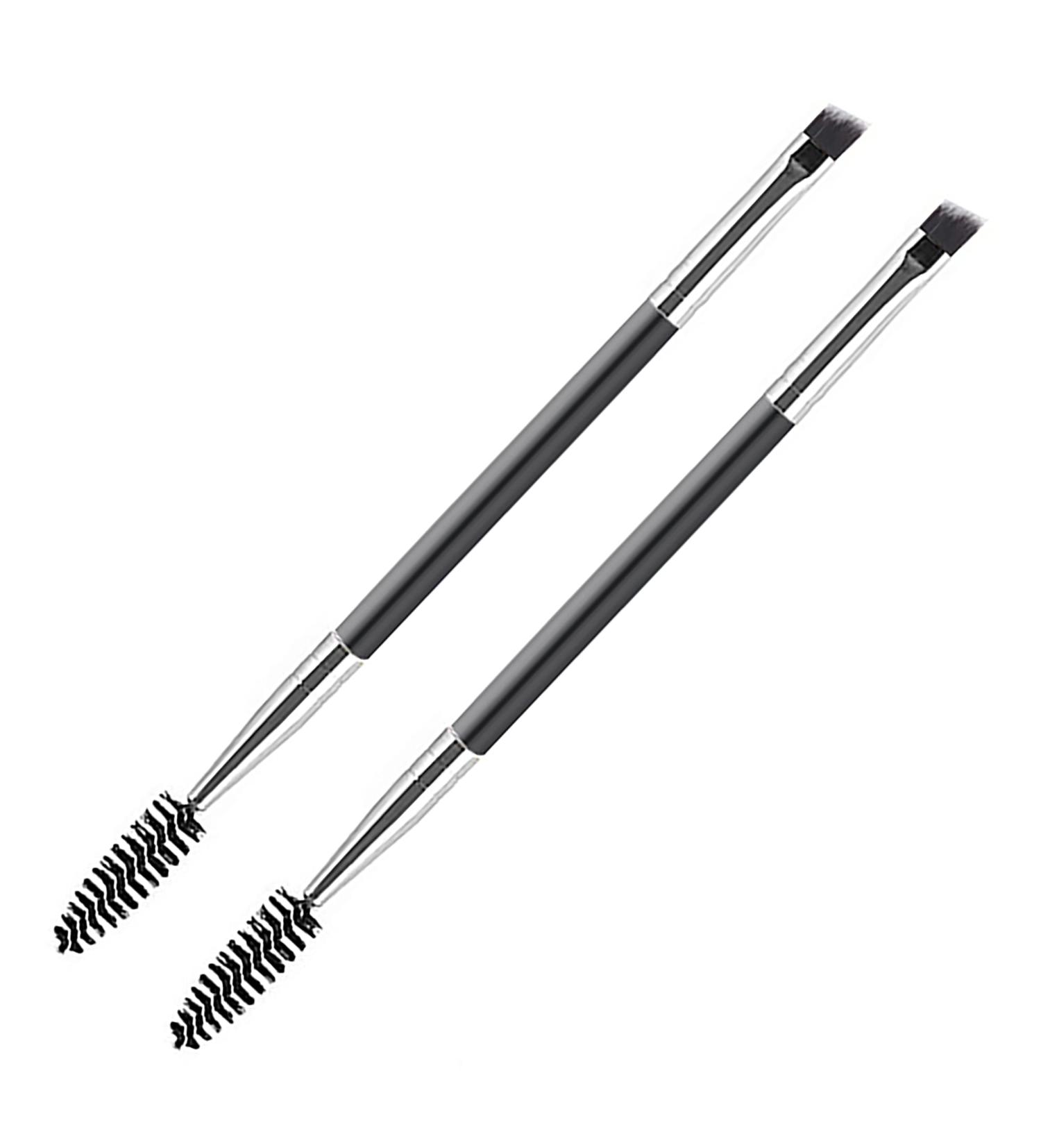 2-Piece Eyebrow Brush Set - Angled Duo Brush and Spoolie for Eyebrow and Eyelash Tinting - Buy Online on GoSupps.com