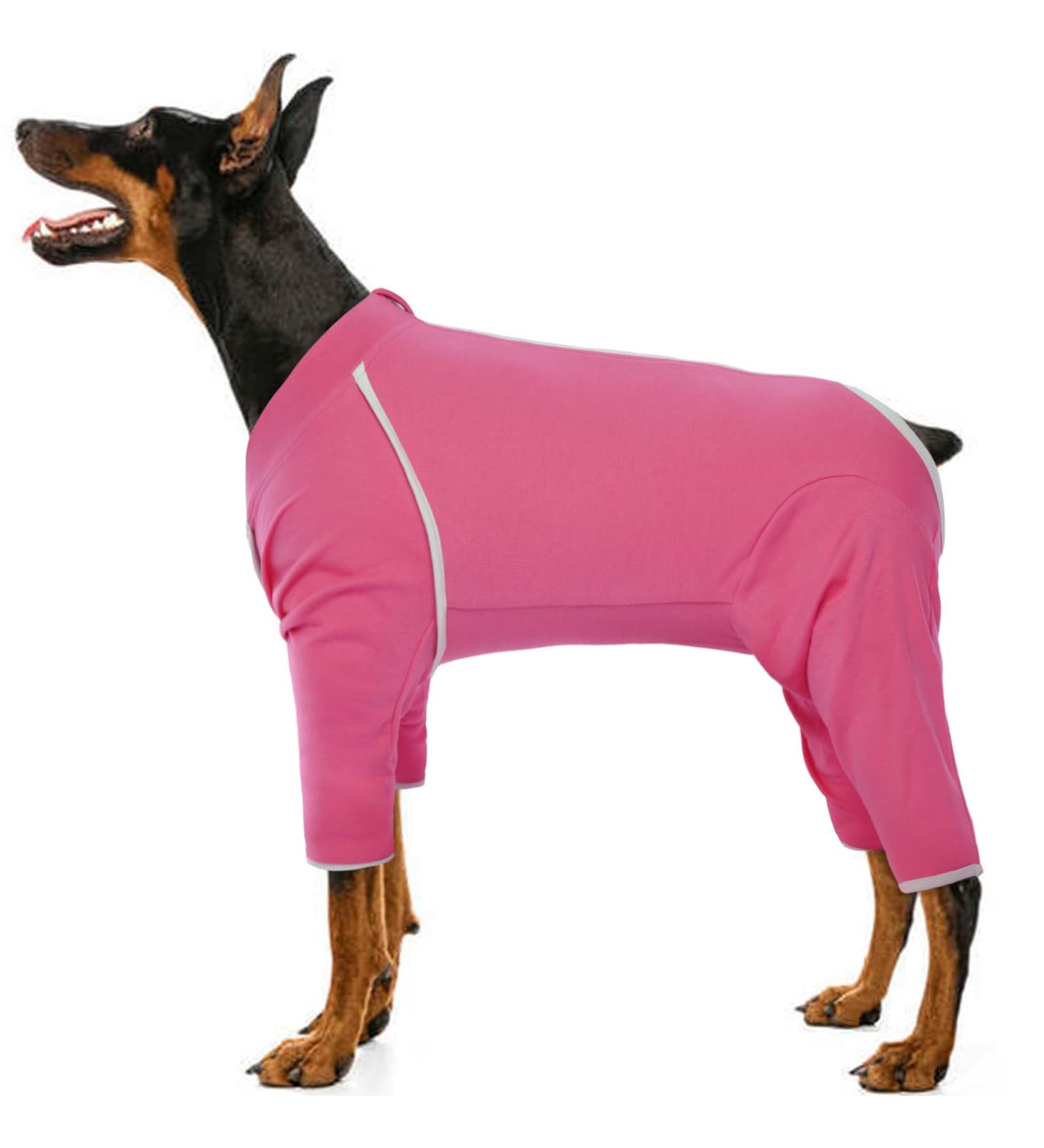 Hjyokuso Dogebody after Surgery | Dogs Pajamas with Zipper | Wound Protective Suit for Small to Large Dogs | Anti-Wound Licking E-Collar Alternative XL Pink - Buy Online on GoSupps.com