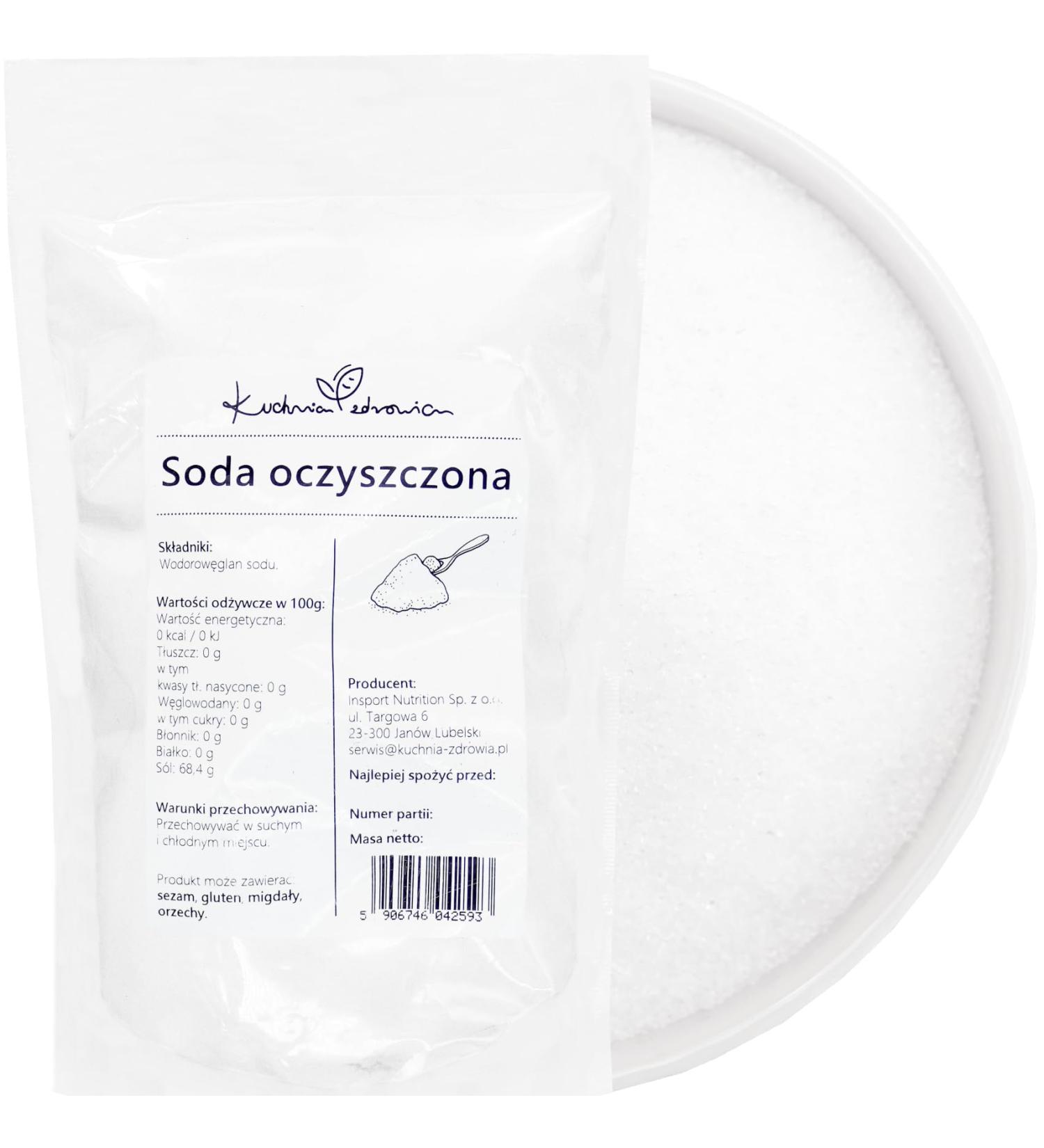 Kuchnia Zdrowia Baking Soda - High-Quality Baking Agent Descaler & Odor Neutralizer - 500g Safe Zipper Packaging - International Shipping Available - Buy Online on GoSupps.com