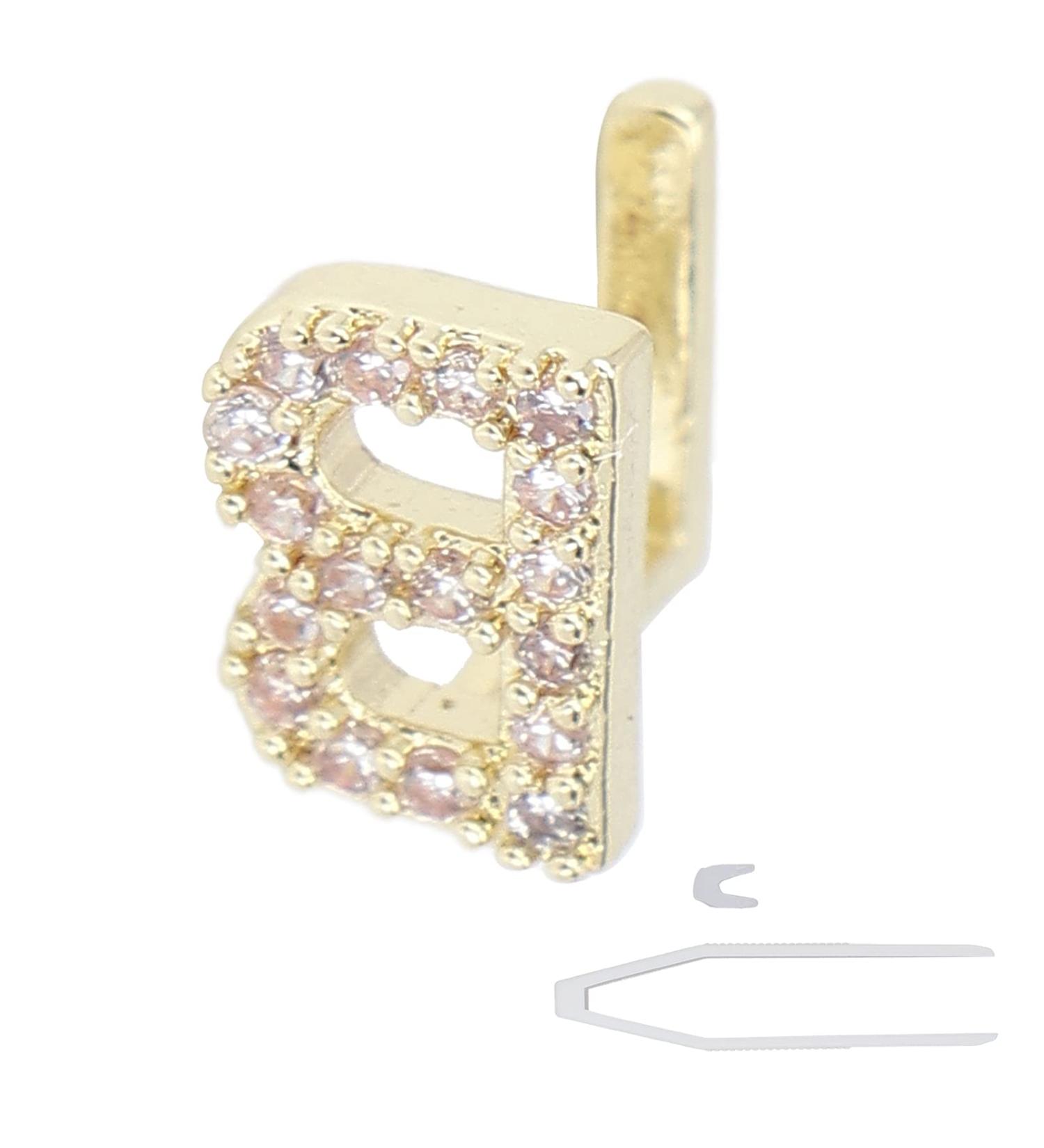 Verdant Touch Hip Hop Halloween Dentures - Gold Letter B Accessories for Costume Party & Cosplay - Buy Online on GoSupps.com