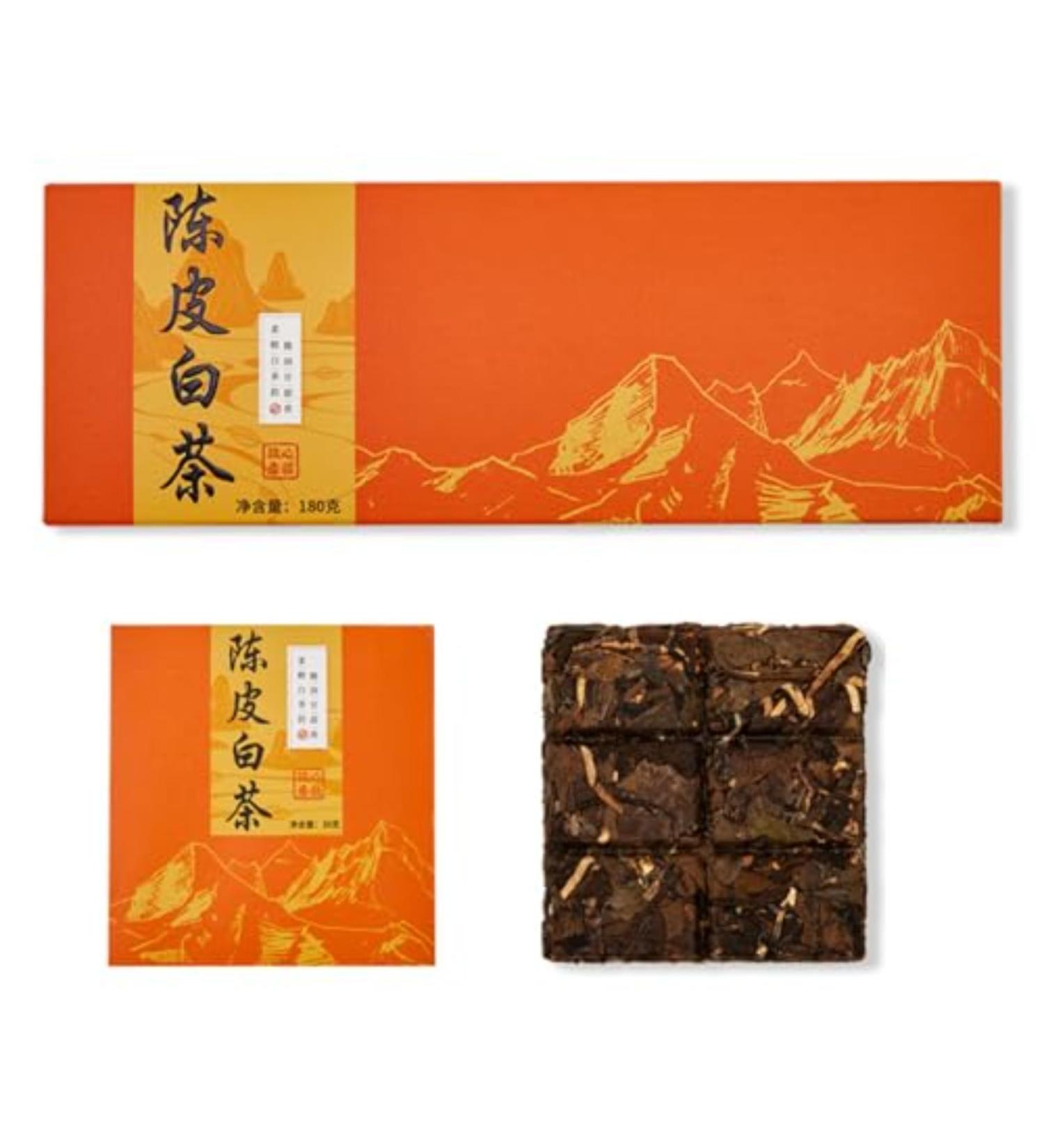 HQZM Premium Chenpi White Tea Shoumei Aged White Tea 180g 30g X 6 Small Boxes Smooth and Sweet Taste - Buy Online on GoSupps.com