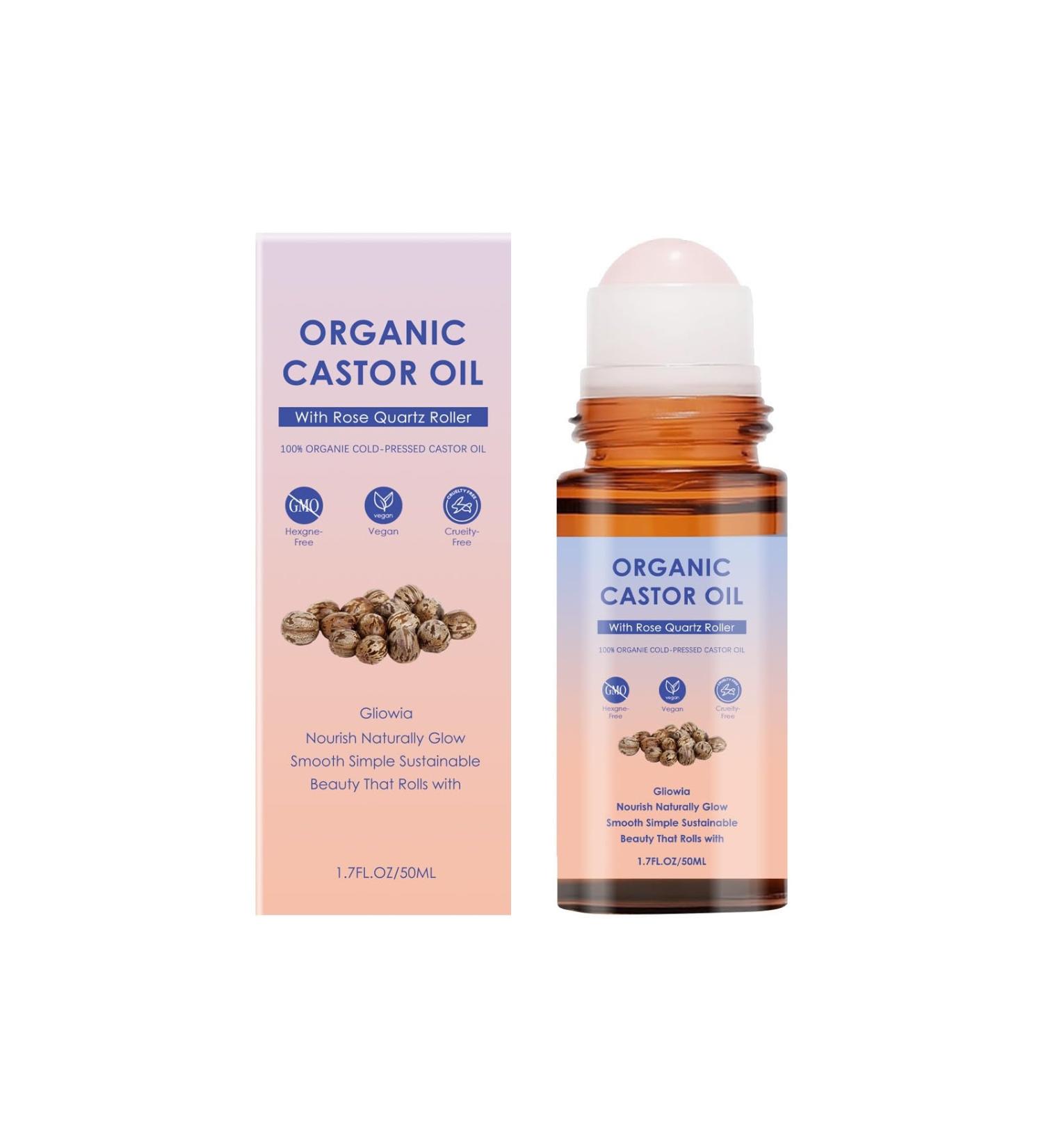 Castor Oil Roll-On with Vitamin E Hydrating Body Oil for Daily Massage Nourishing Moisturizing Care - Buy Online on GoSupps.com