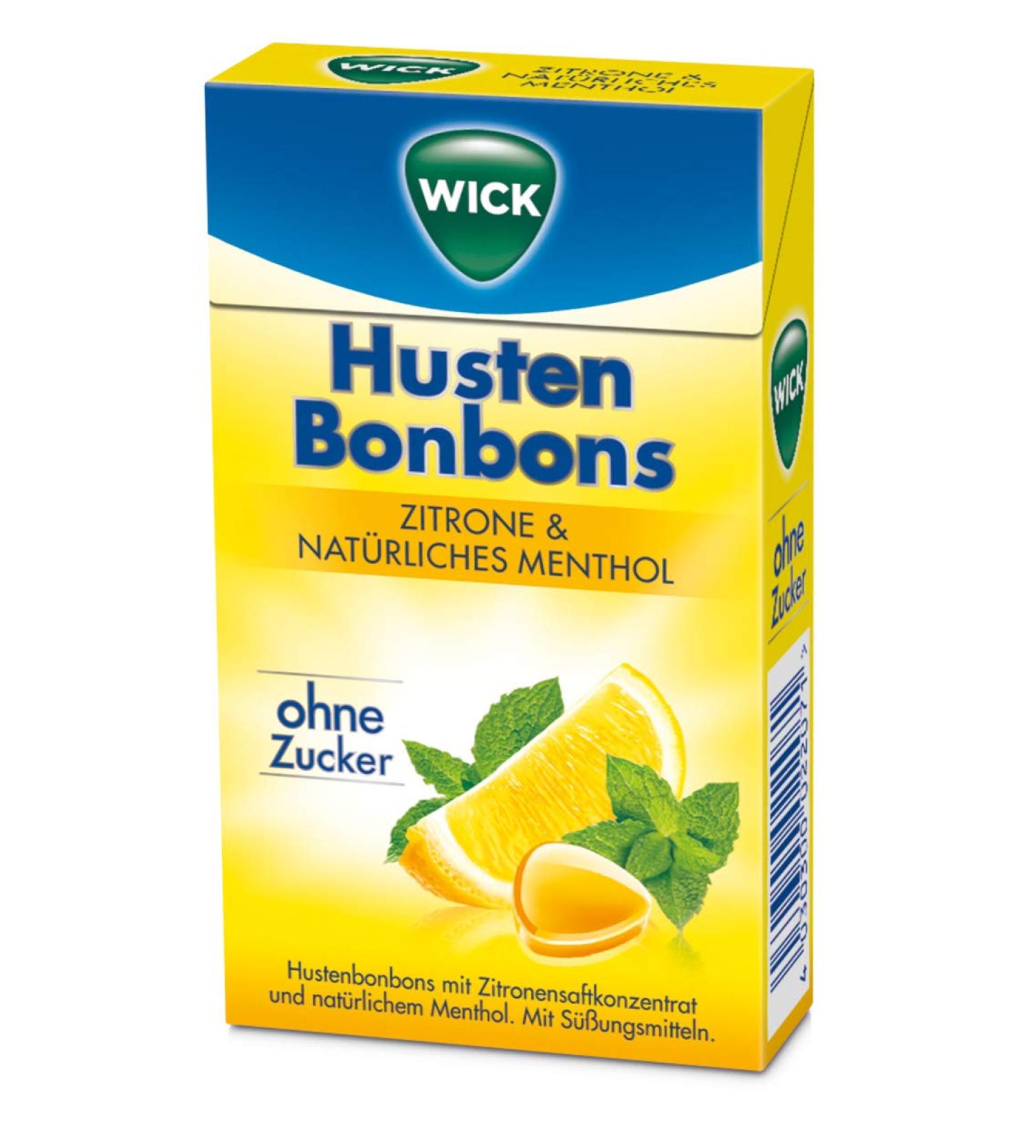 WICK COSENBOON LIBRON and natural menthol without sugar - soothing cough candy with lemon juice and menthol for a deep breath experience - 1 Pack (1 x 46 g)