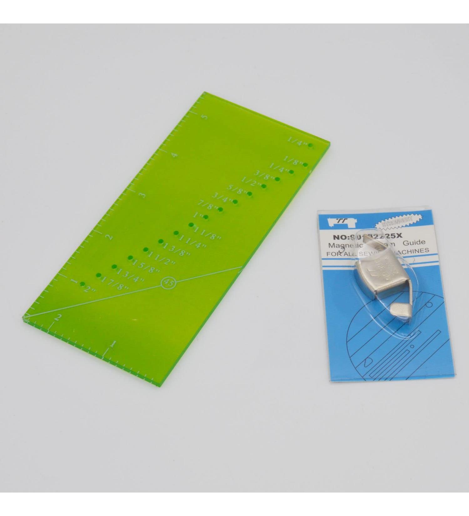 Sewing Machine Seam Guide Ruler with Magnetic Attachment - Perfect for Straight Line Hems and Sewing Gauge - Includes Pivot Point and Trim Line - 1/8 to 2 Inch Range - Buy Online on GoSupps.com
