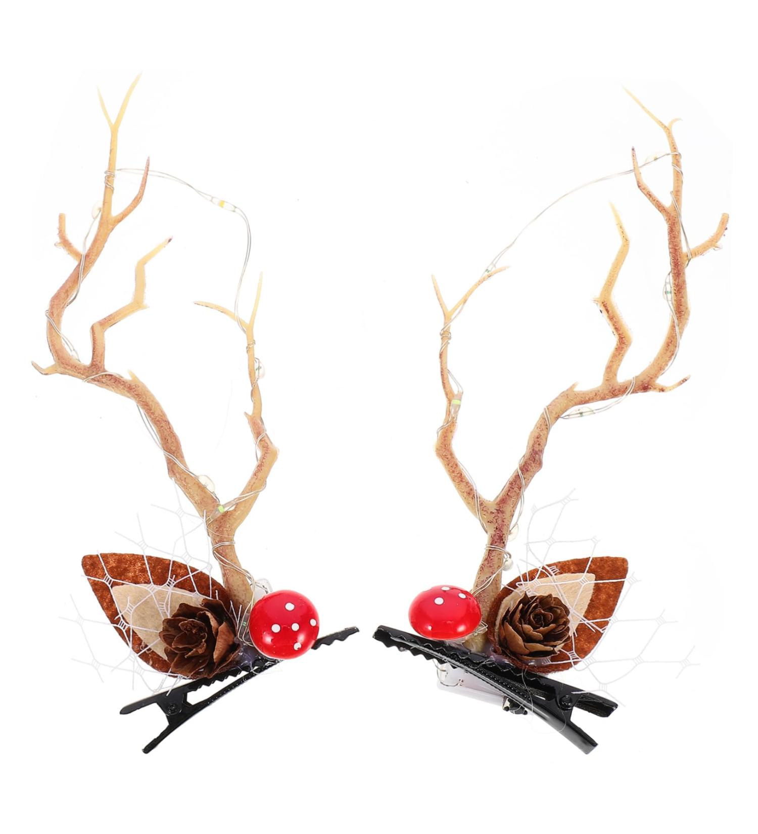 FRCOLOR 1 Pair Hairpin Glowing Antler Barrette Yule Decor Xmas Hair Accessories Luminous Hair Decorations Alligator Hair Clips Christmas Hair Clip Delicate Crocodile Skin Foam 15X5.5X2CM Colorful - Buy Online on GoSupps.com