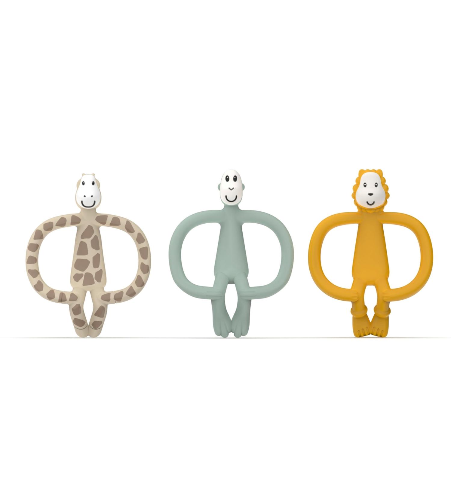 Match Stick Monkey Gift Set | BPA-Free Bite Rings & Dental Aid for Gums | 3 Pack - Ludo Lion Gigi Giraffe & Monkey Mint | Safe for 3 Months+ - Buy Online on GoSupps.com
