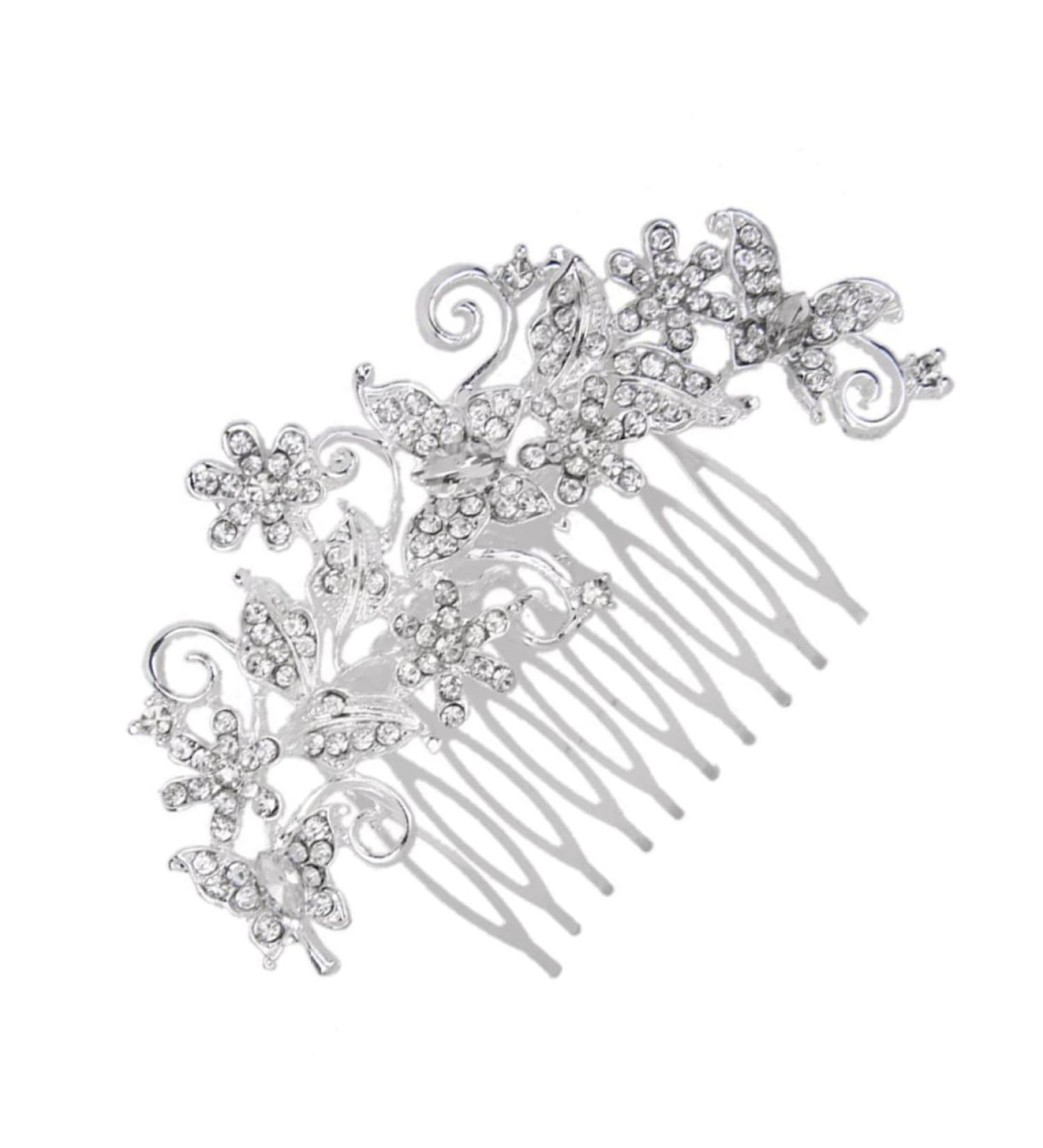 DOITOOL Wedding Headpiece for Bride Vintage Silver Hair Side Combs Rhinestone Headpiece Silver Headpiece Crystal Silver Tiara Vintage Hair Side Combs Wig Hair Comb Pearl - Buy Online on GoSupps.com