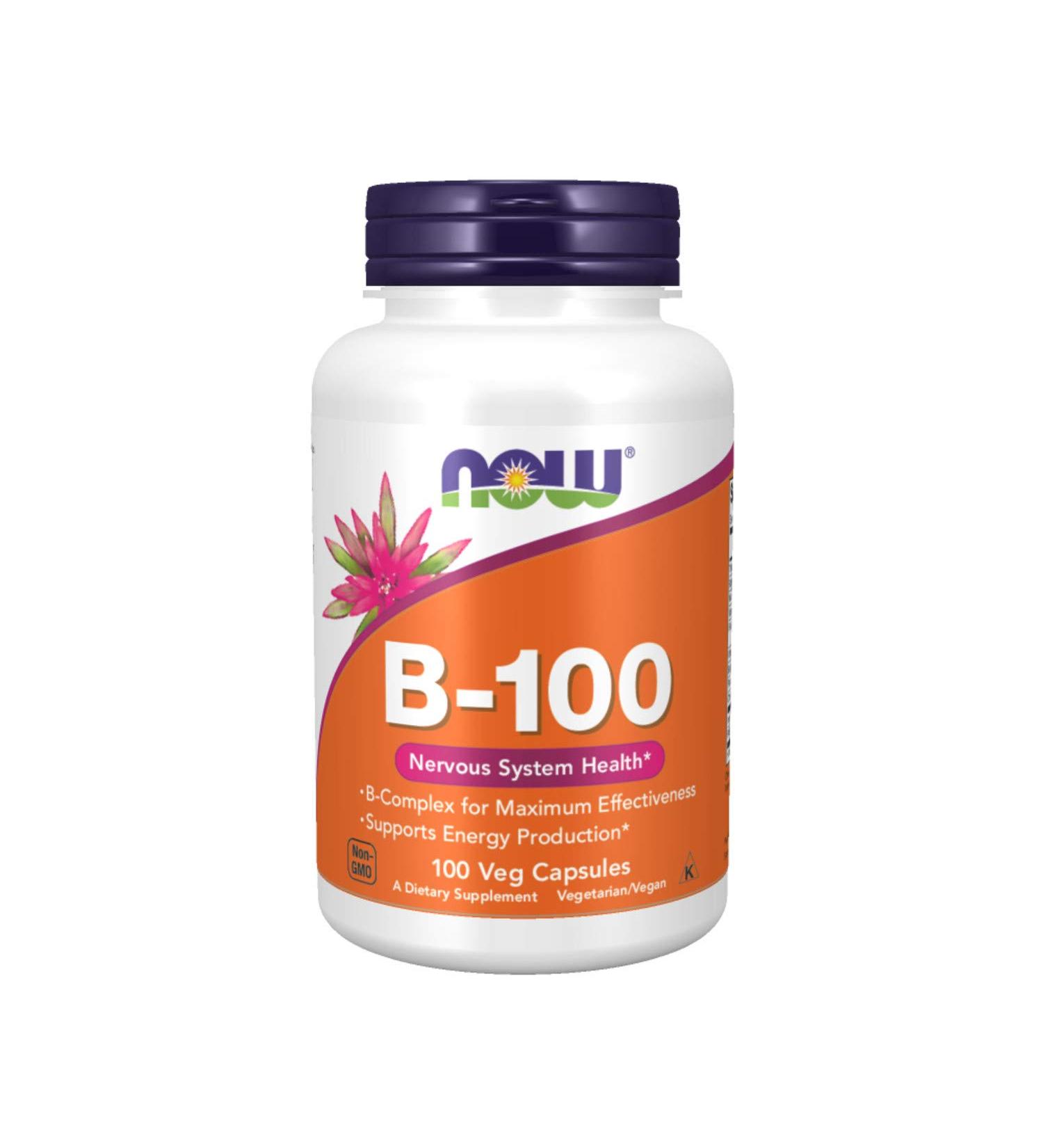 Now Foods B-100 Complex - 100 Veg Capsules | Premium Energy & Immune Support - Buy Online on GoSupps.com
