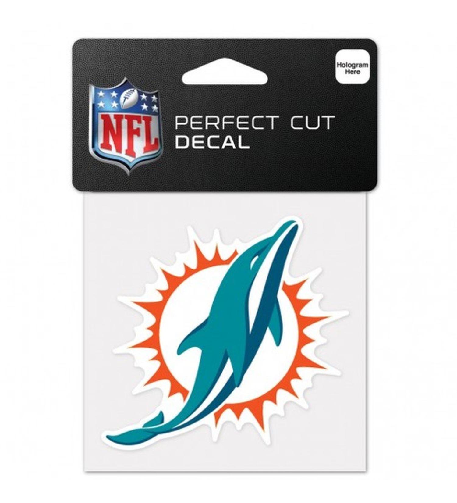 Wincraft 630537 Miami Dolphins Official NFL Car Sticker 4" x 4"