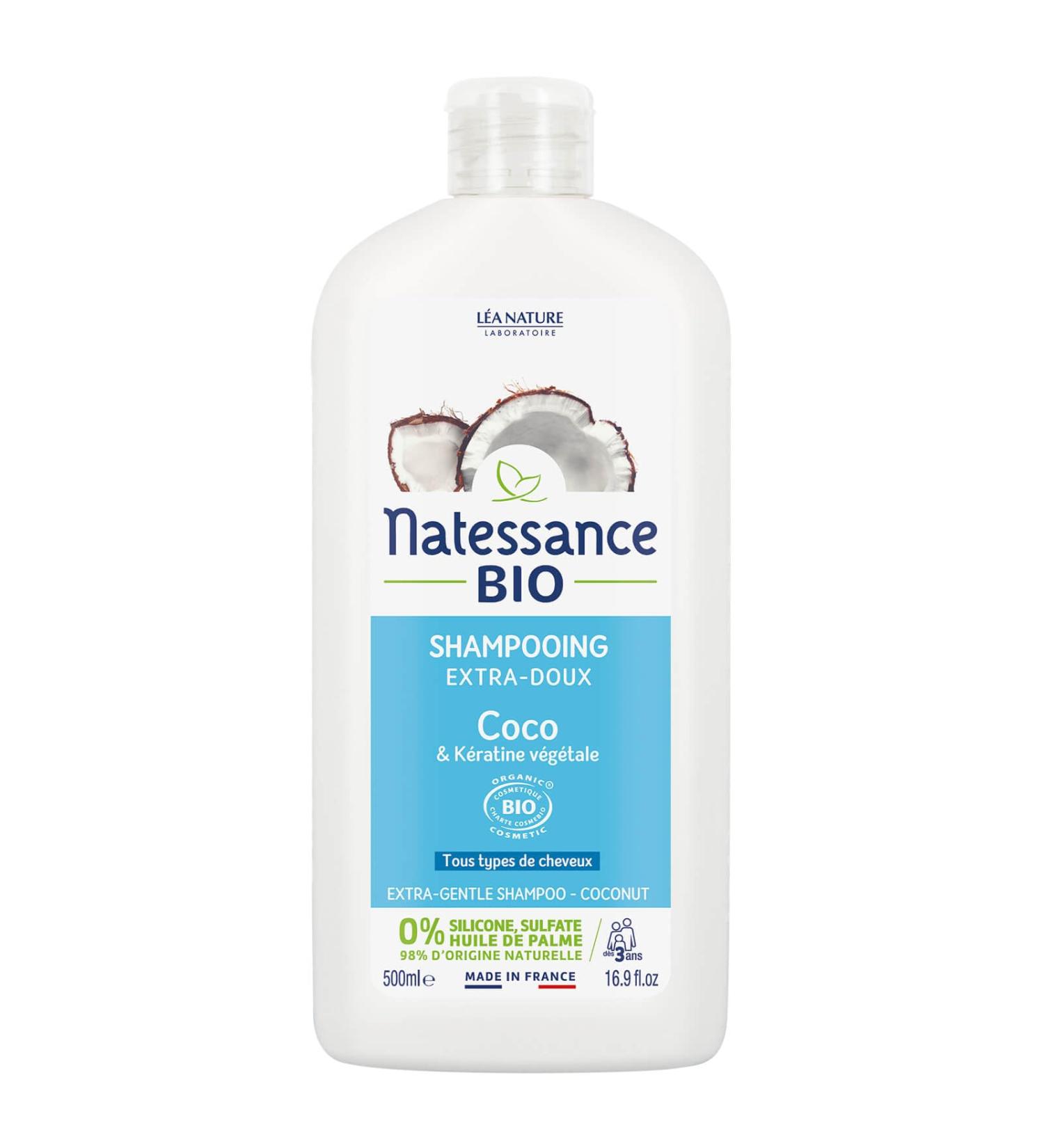 Natessance - Extra-gentle shampoo - Organic Coconut & Vegetable Keratin 500 ml
