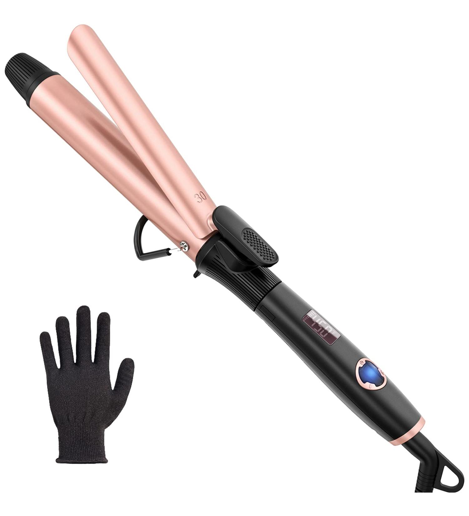 Rose Pink 1.25 Inch Curling Iron with Heat Resistant Glove | Large Barrel Wand Curling Iron - Buy Online on GoSupps.com