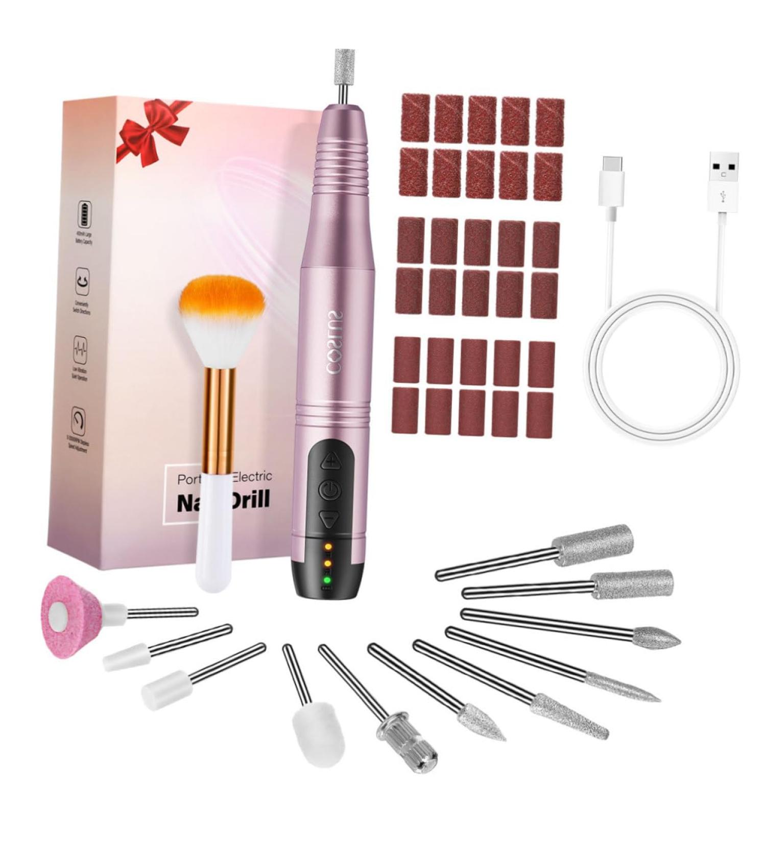 Beaupretty Golden Nail Polisher Nail File Nail Kits Nail Art Kit Nail Drill Manicure Kit for Women Nail Tools for Manicure Nail Shaper Aluminum Alloy Electric Miss Plastic - Buy Online on GoSupps.com