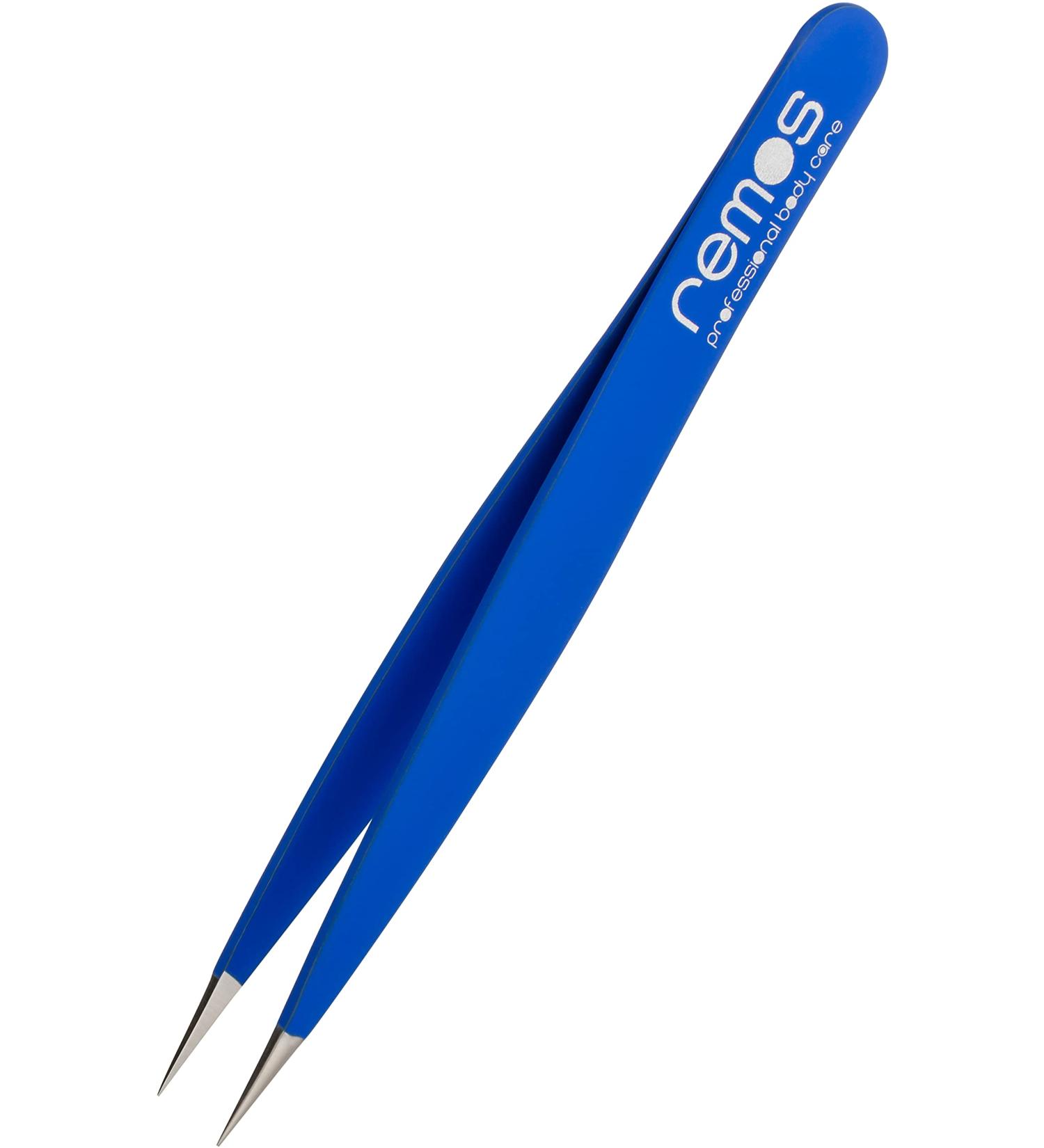 REMOS Splinter Tweezers - Stainless Steel INOX Rustproof 9.5 cm Fine Tip Dark Blue - Perfect for Precision Care - Buy Online on GoSupps.com