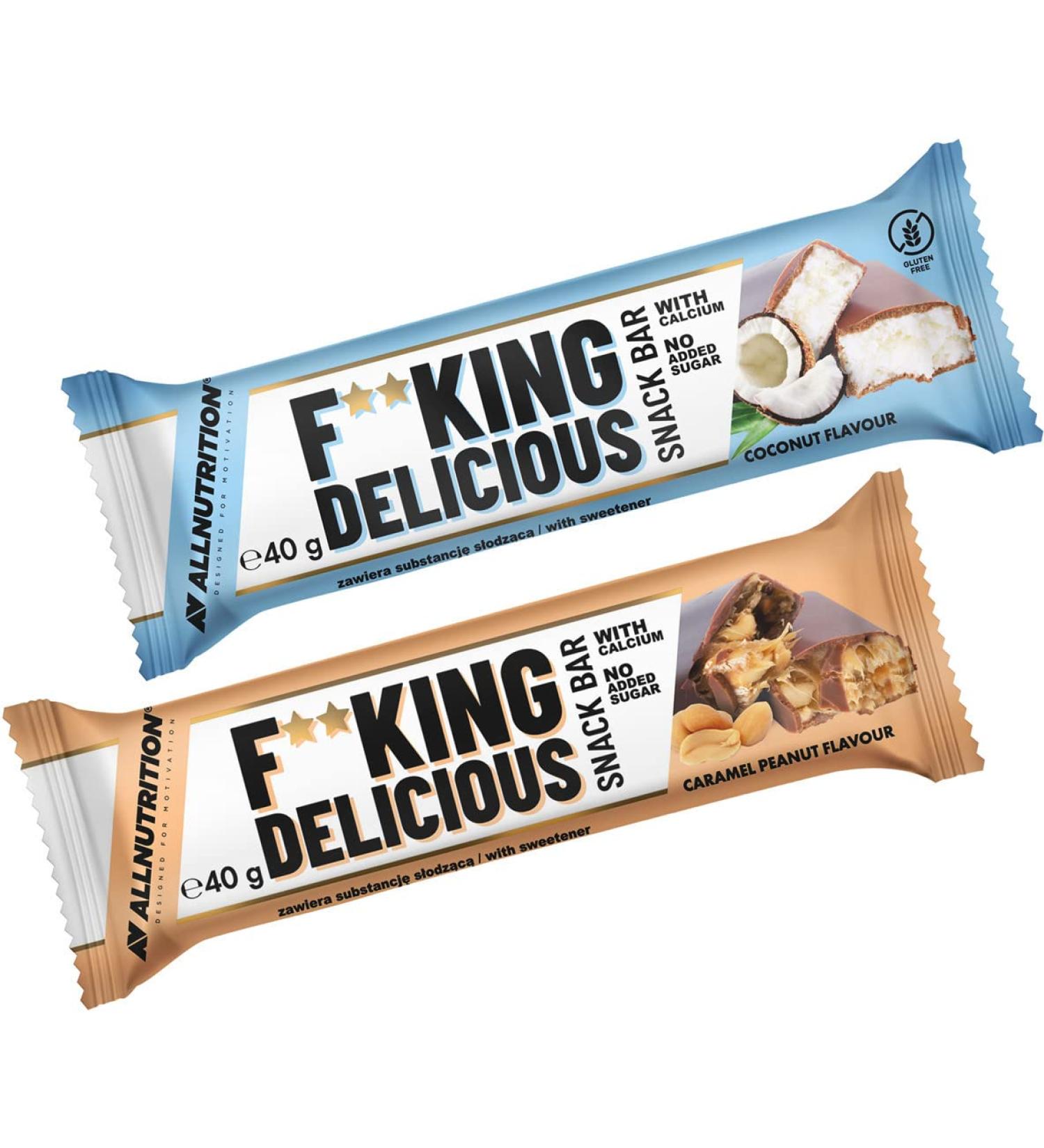 Allnutrition Fitking Delicious Snack Bar, Caramel Peanut - 24 x 40g
