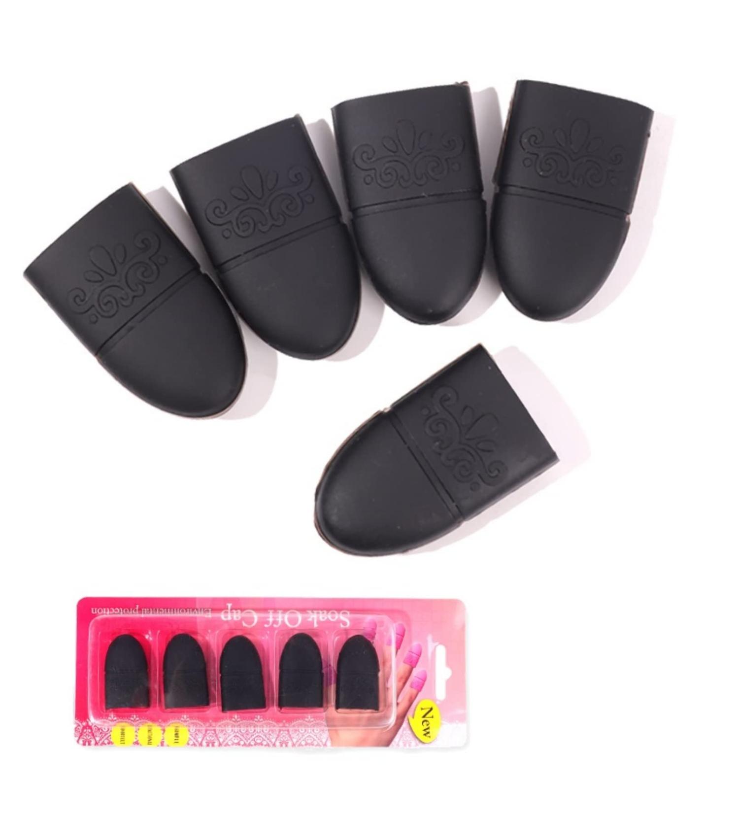 Phantomsky 10-Piece Nail Polish Remover Clips Set | Durable Gel Nail Art Tool | Reusable Nail Caps for UV Light | Black - Buy Online on GoSupps.com