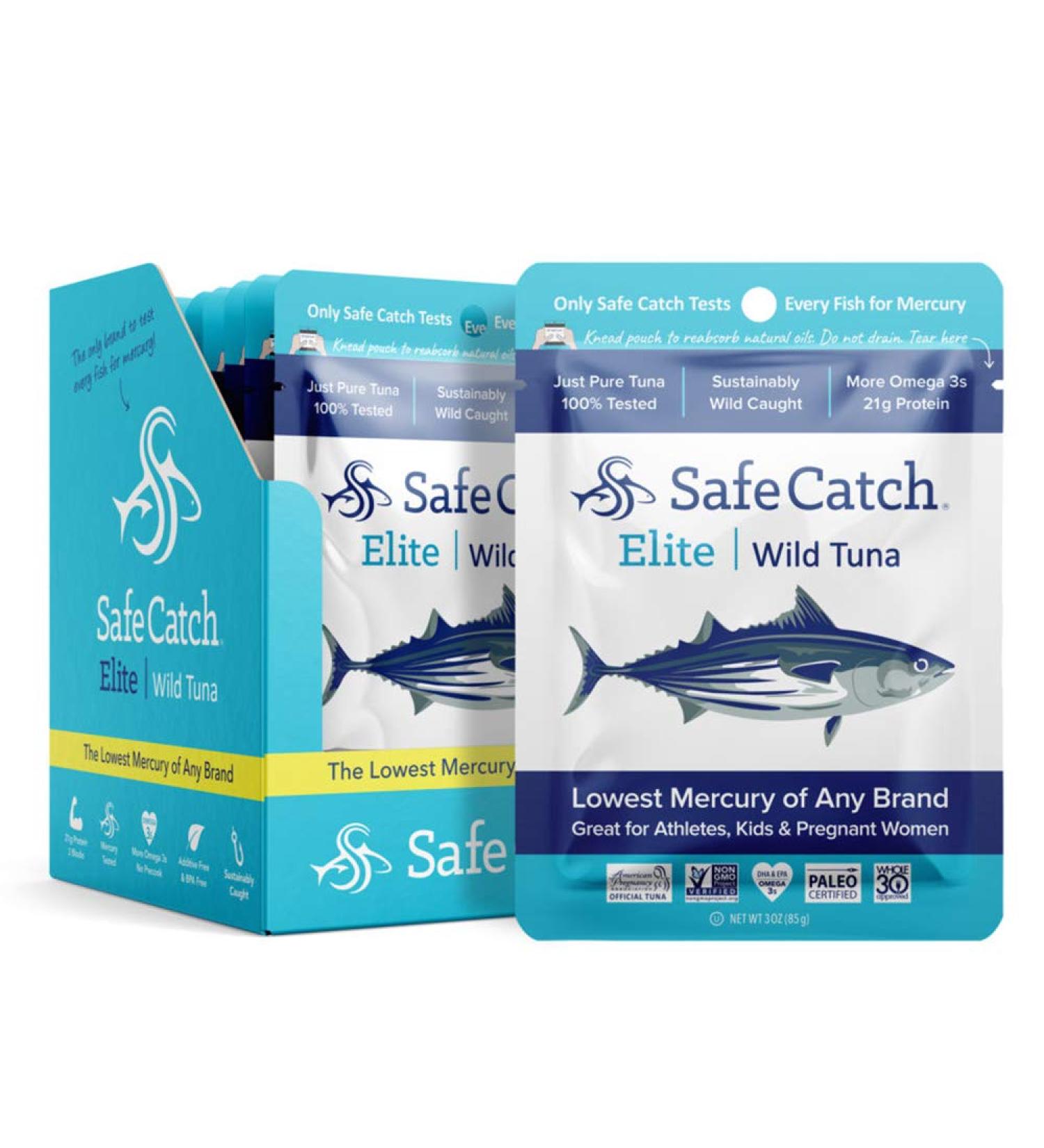 Safe Catch Elite Wild-Caught Low Mercury Tuna Pouch - Pack of 12, 3oz - Gluten-Free, Keto, Non-GMO, Kosher, Paleo, High Protein Snack - Buy Online on GoSupps.com